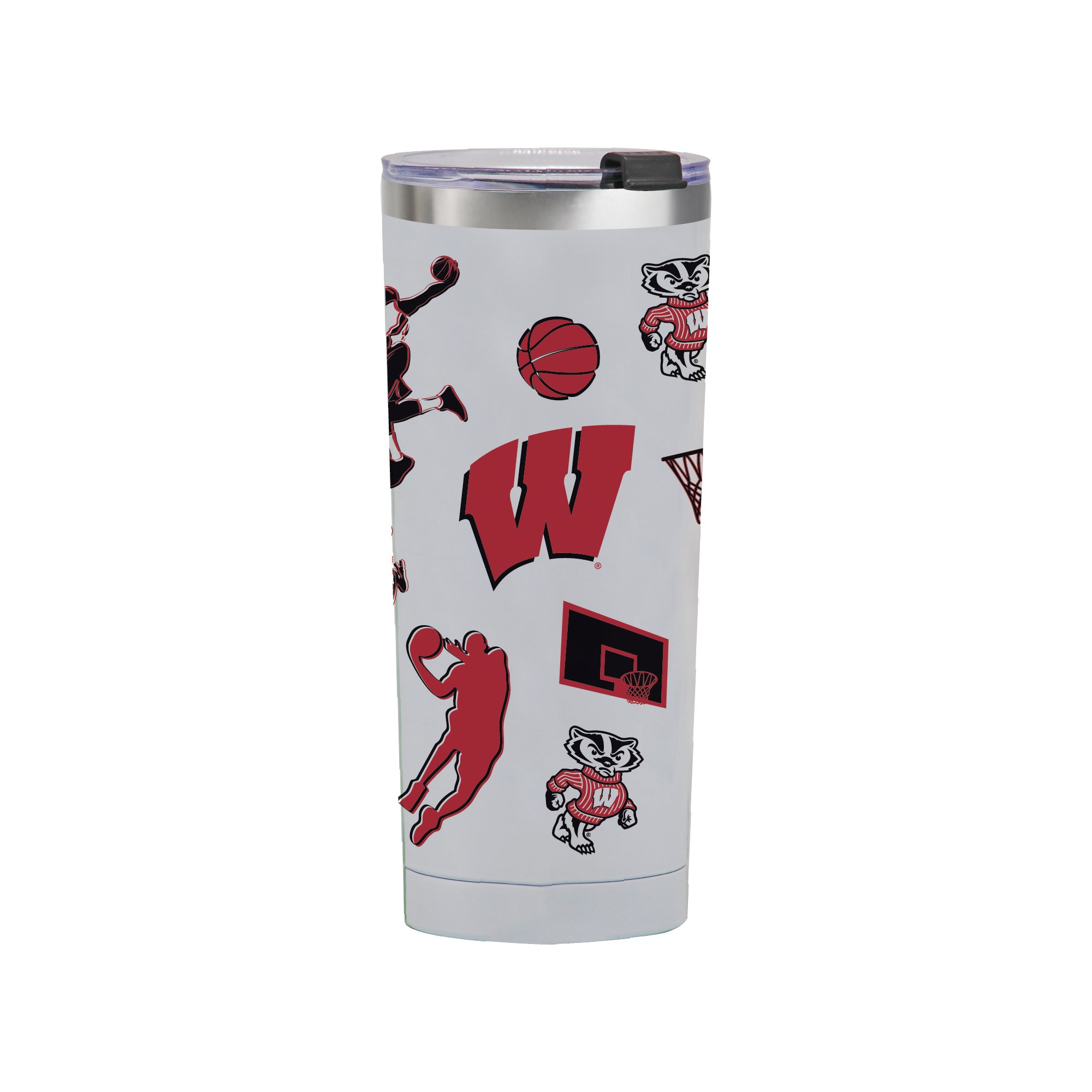 24oz Wisconsin Badgers Basketball Sketch Tumbler