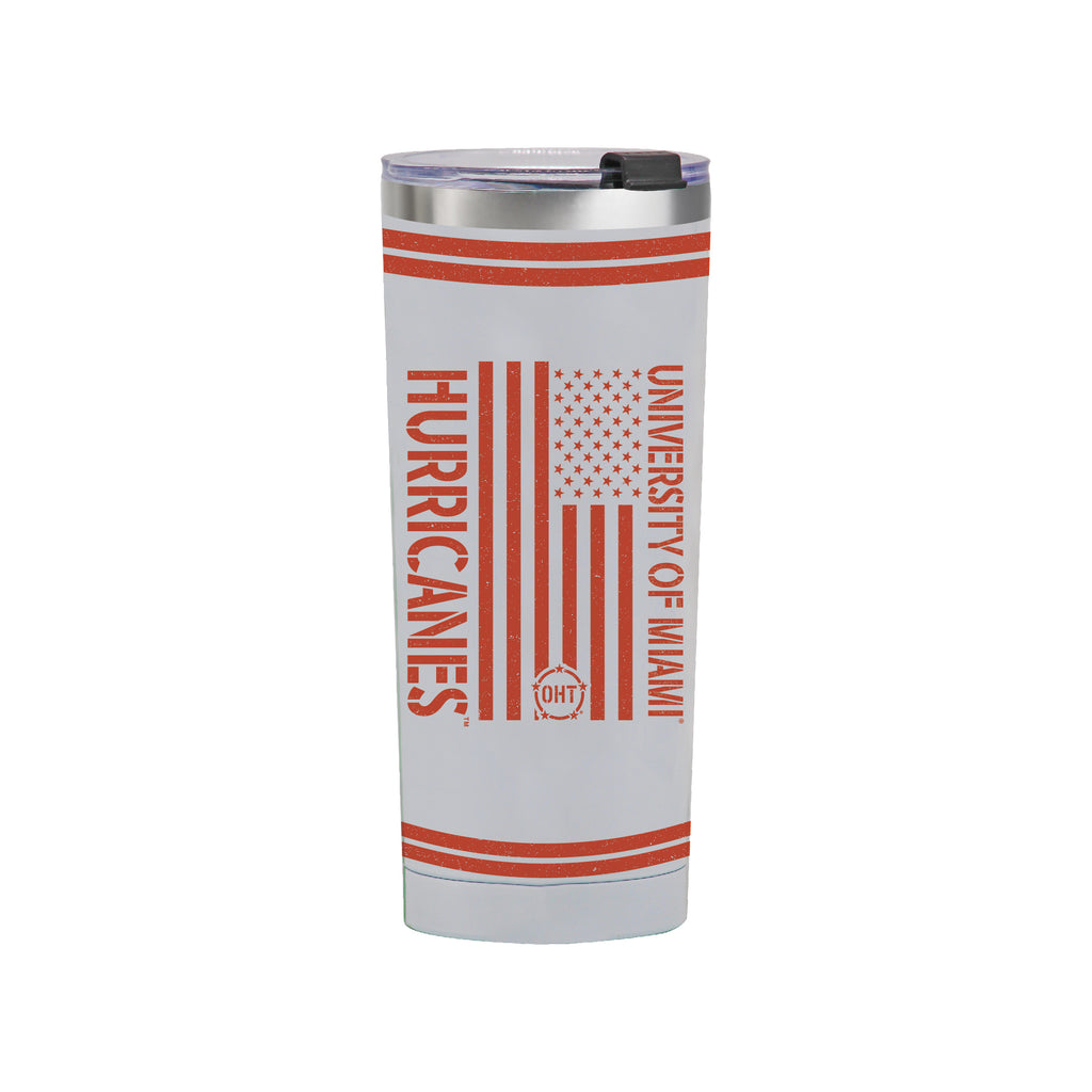 24oz Miami Hurricanes OHT TC Flag Tumbler