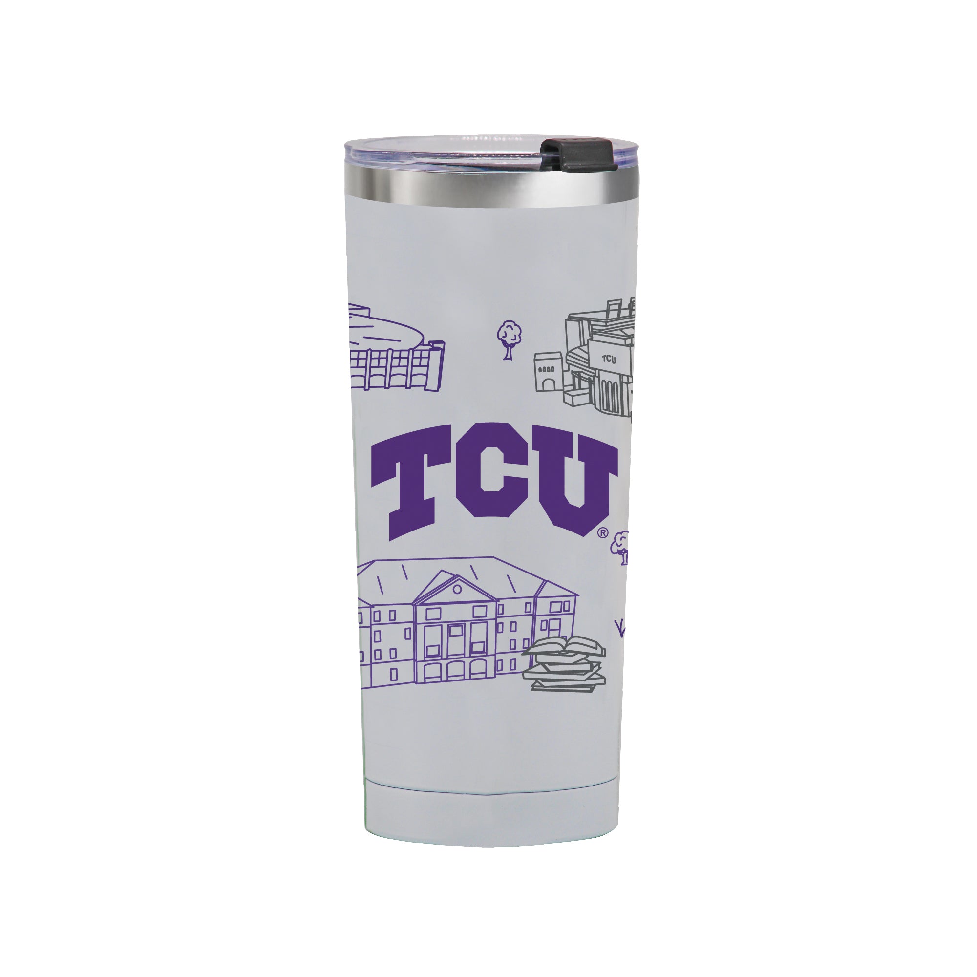 TCU Horned Frogs 24oz Campus Line Art Tumbler