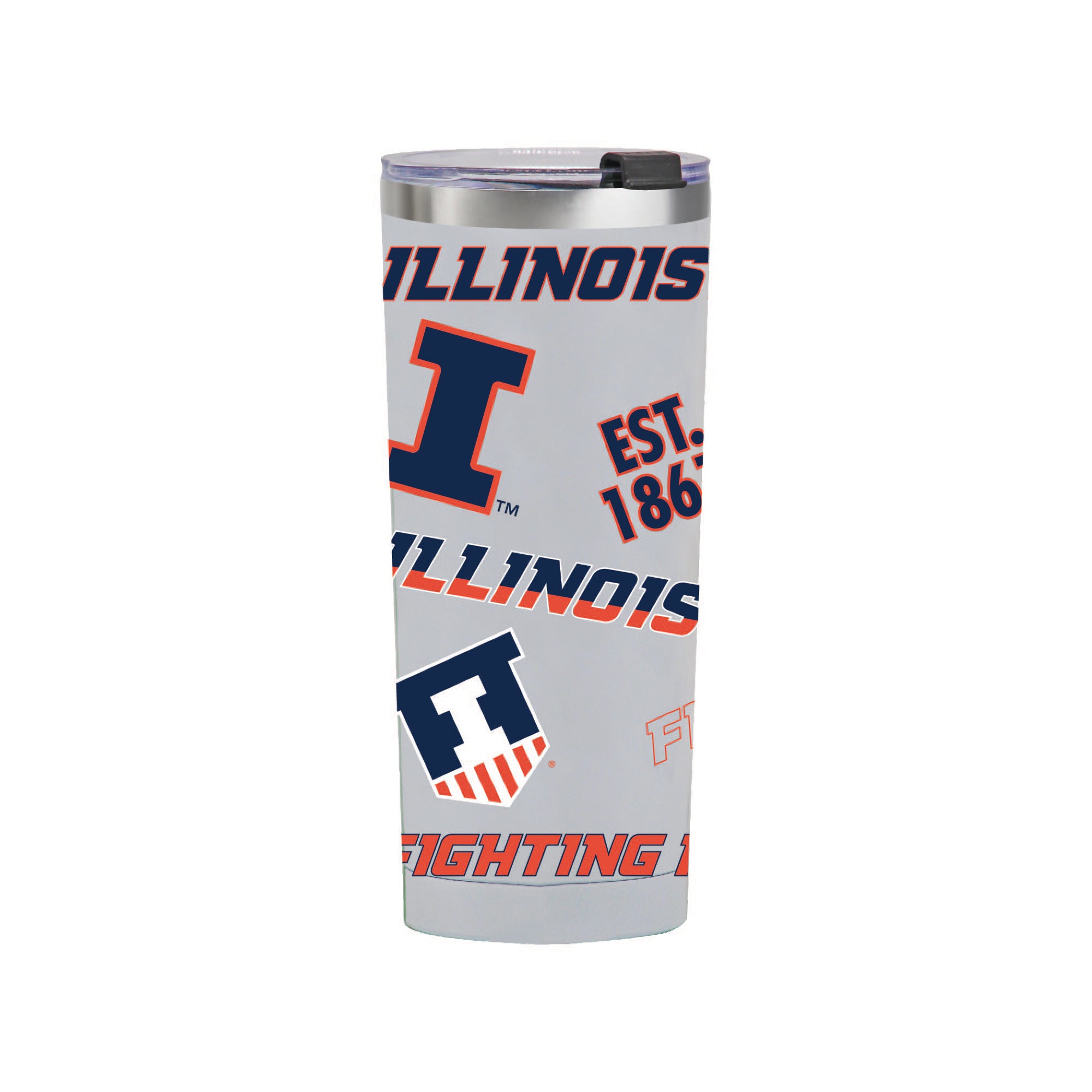 24oz Illinois Fighting Illini Medley Stainless Steel Tumbler