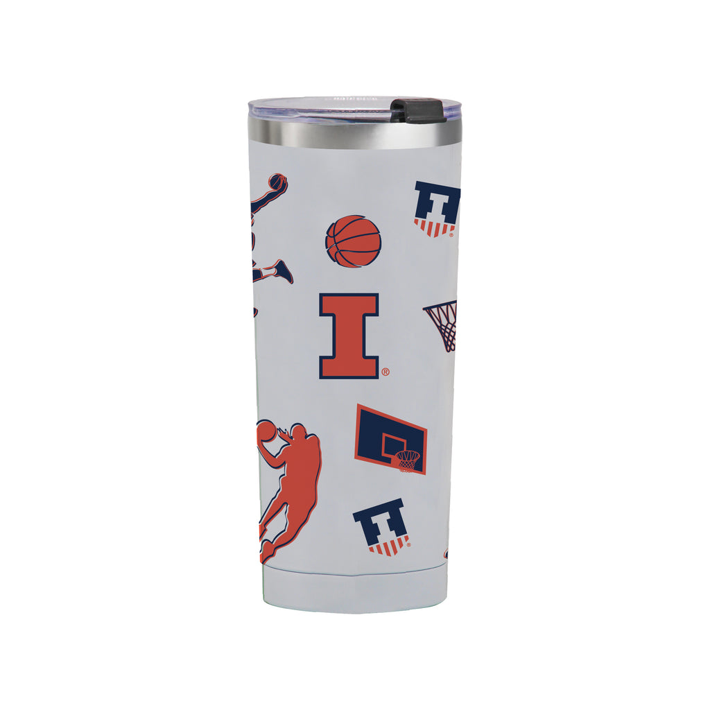 24oz Illinois Fighting Illini Basketball Sketch Tumbler