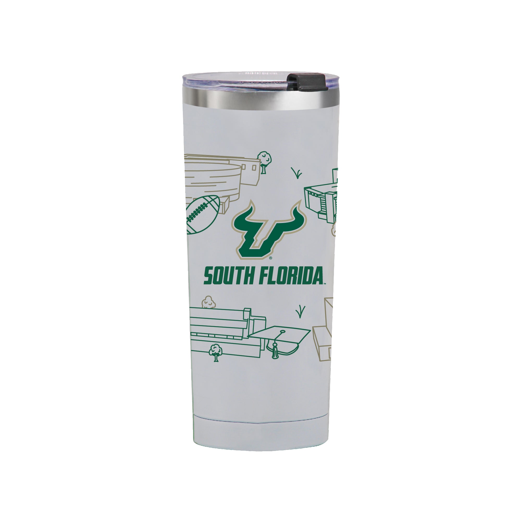 South Florida Bulls 24oz Campus Line Art Tumbler
