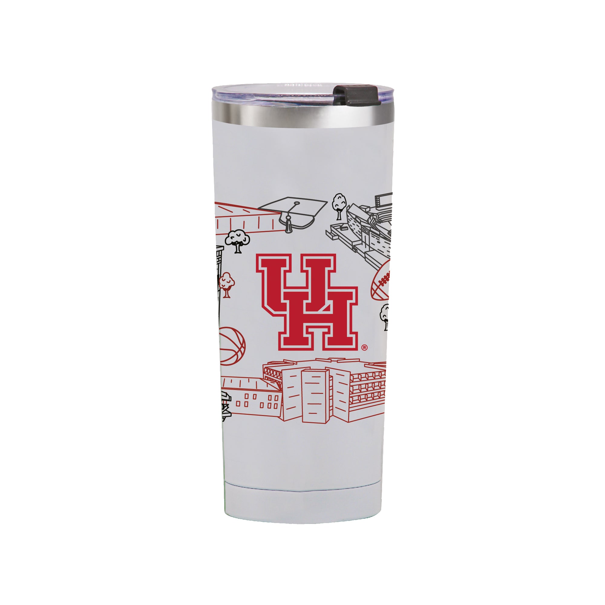 Houston Cougars 24oz Campus Line Art Tumbler