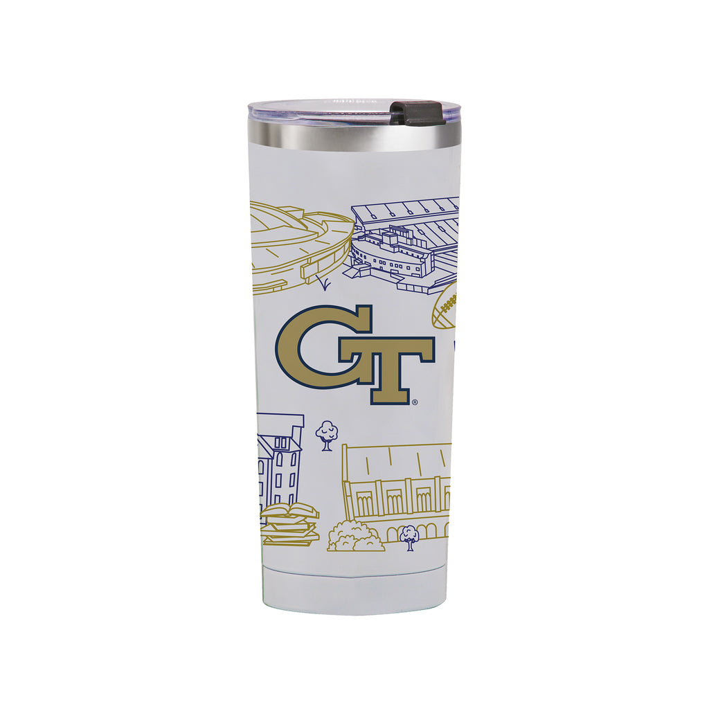 Georgia Tech Yellow Jackets 24oz Campus Line Art Tumbler