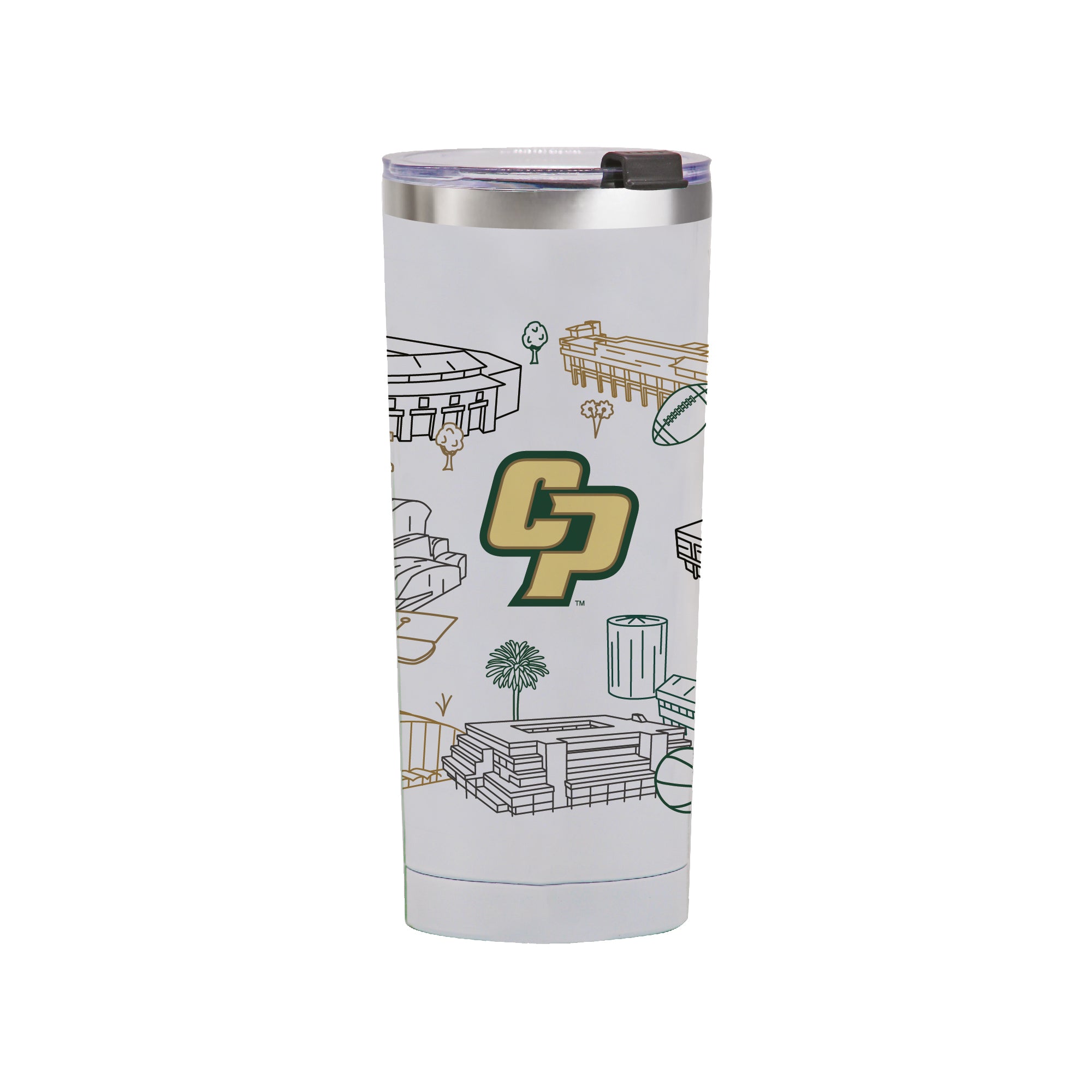 Cal Poly Mustangs 24oz Campus Line Art Tumbler