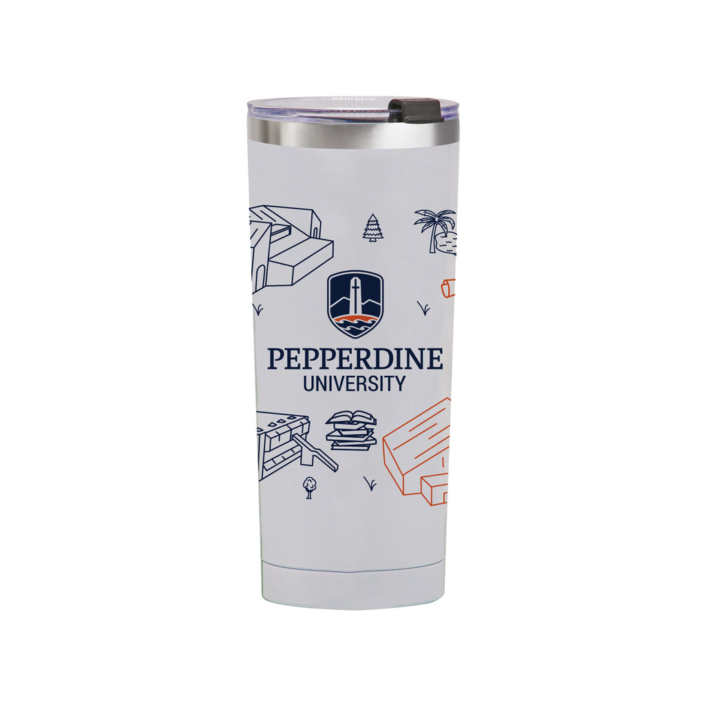 Pepperdine Waves 24oz Campus Line Art Tumbler