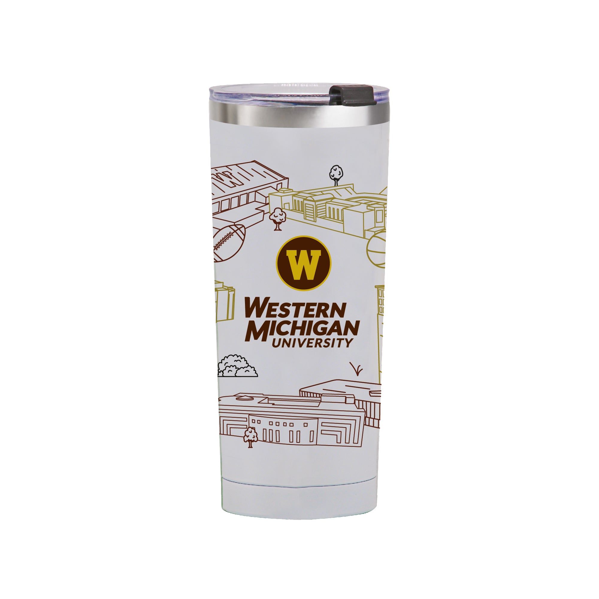 Western Michigan 24oz Campus Line Art Tumbler
