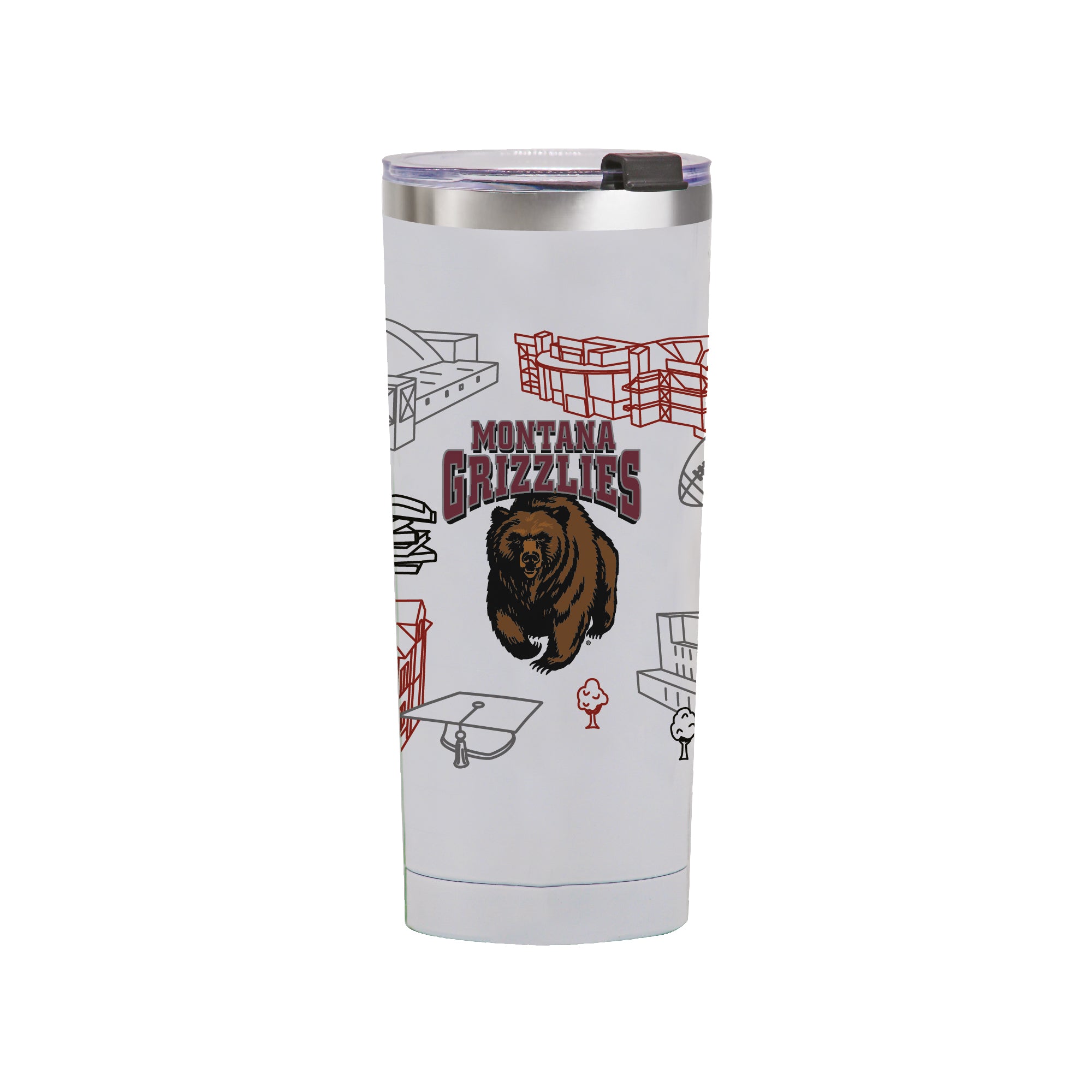 Montana Grizzlies 24oz Campus Line Art Tumbler