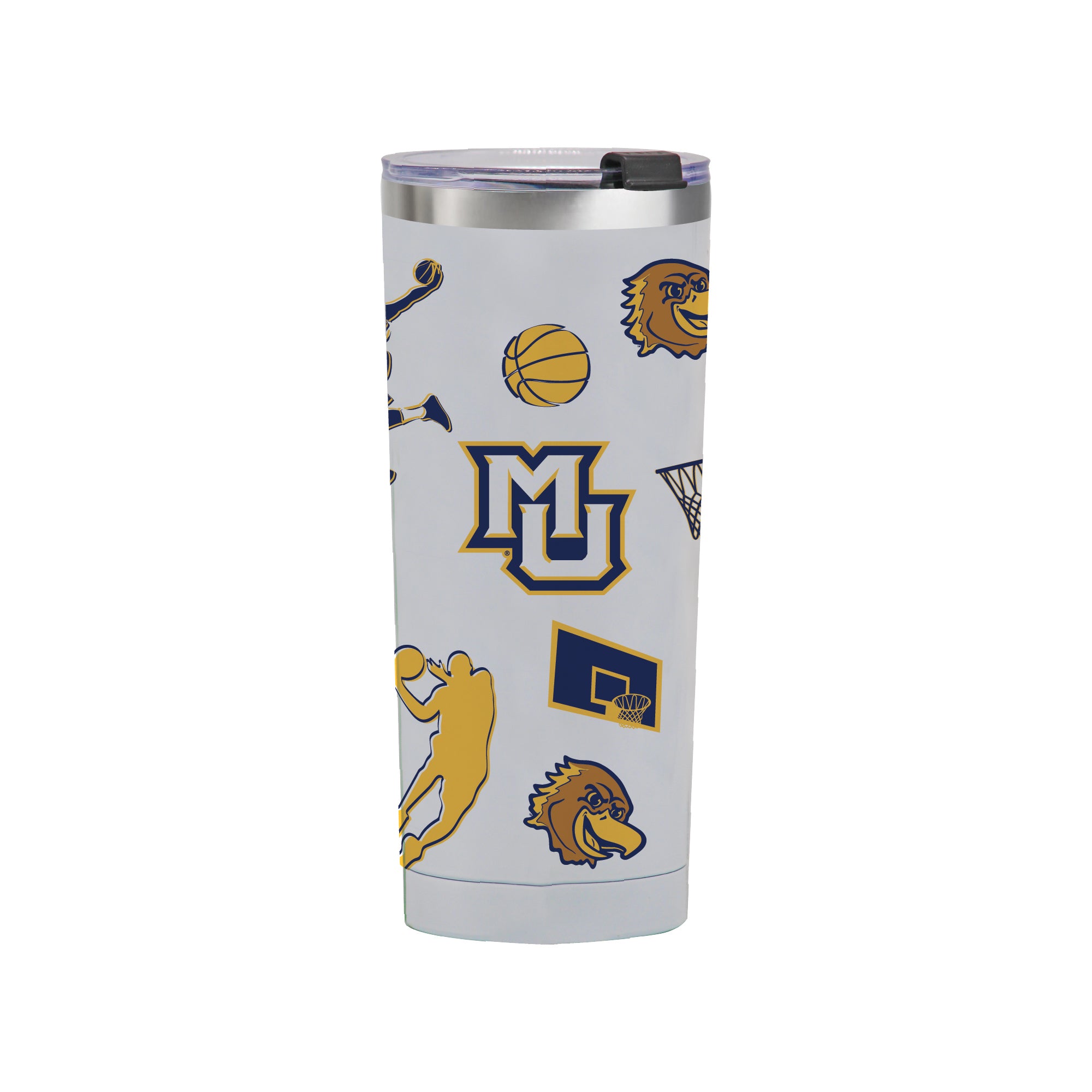 24oz Marquette Golden Eagles Basketball Sketch Tumbler