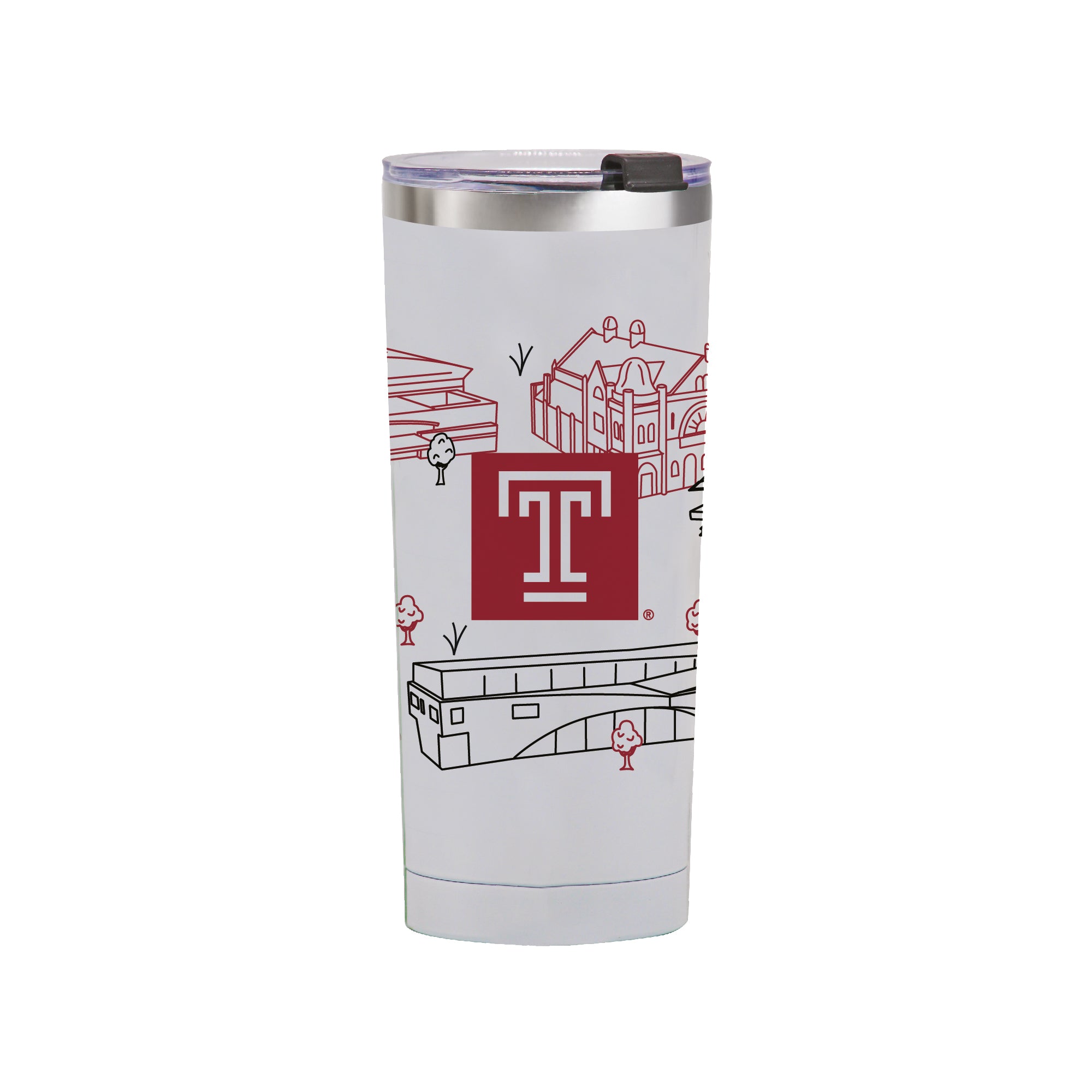 Temple Owls 24oz Campus Line Art Tumbler