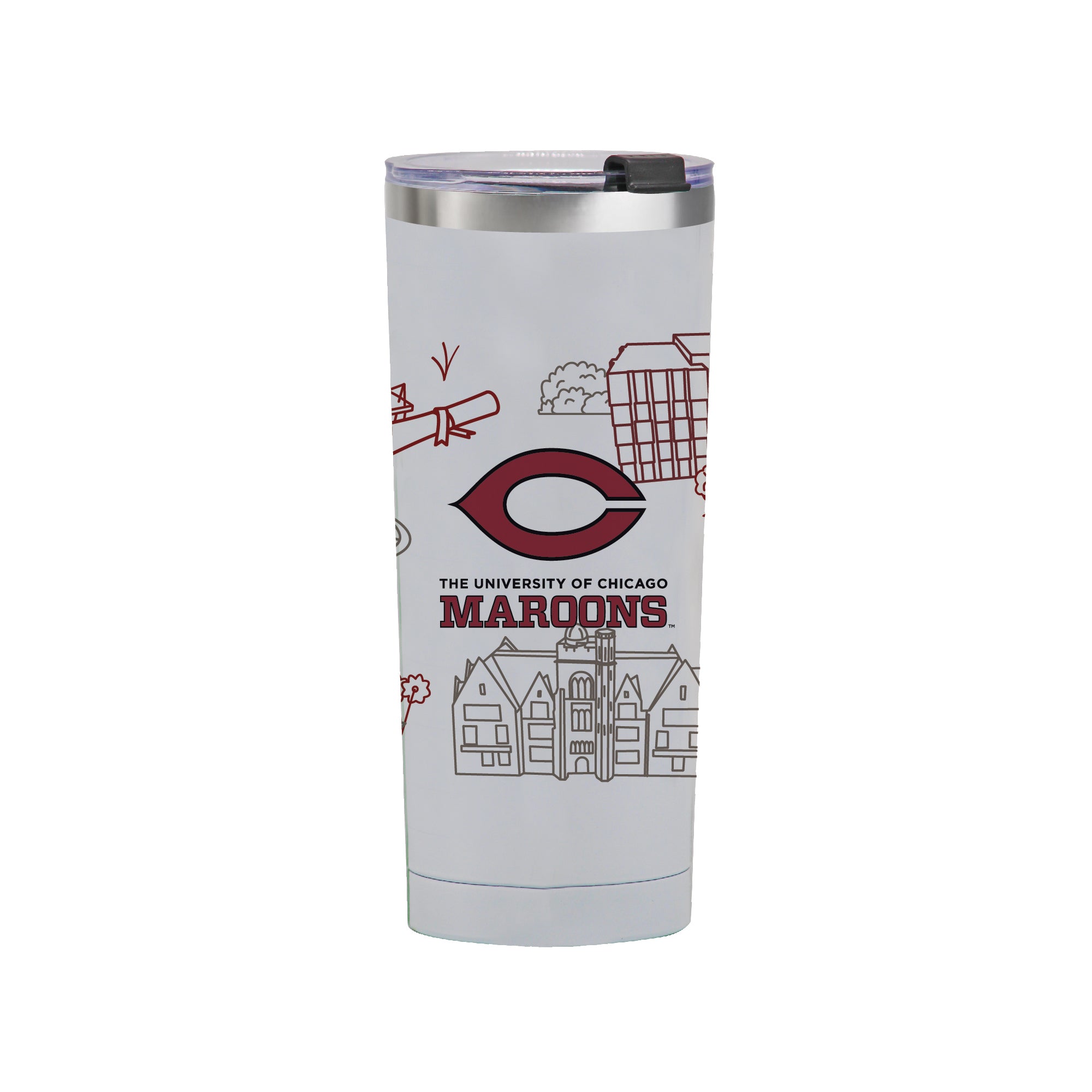 Chicago University 24oz Campus Line Art Tumbler