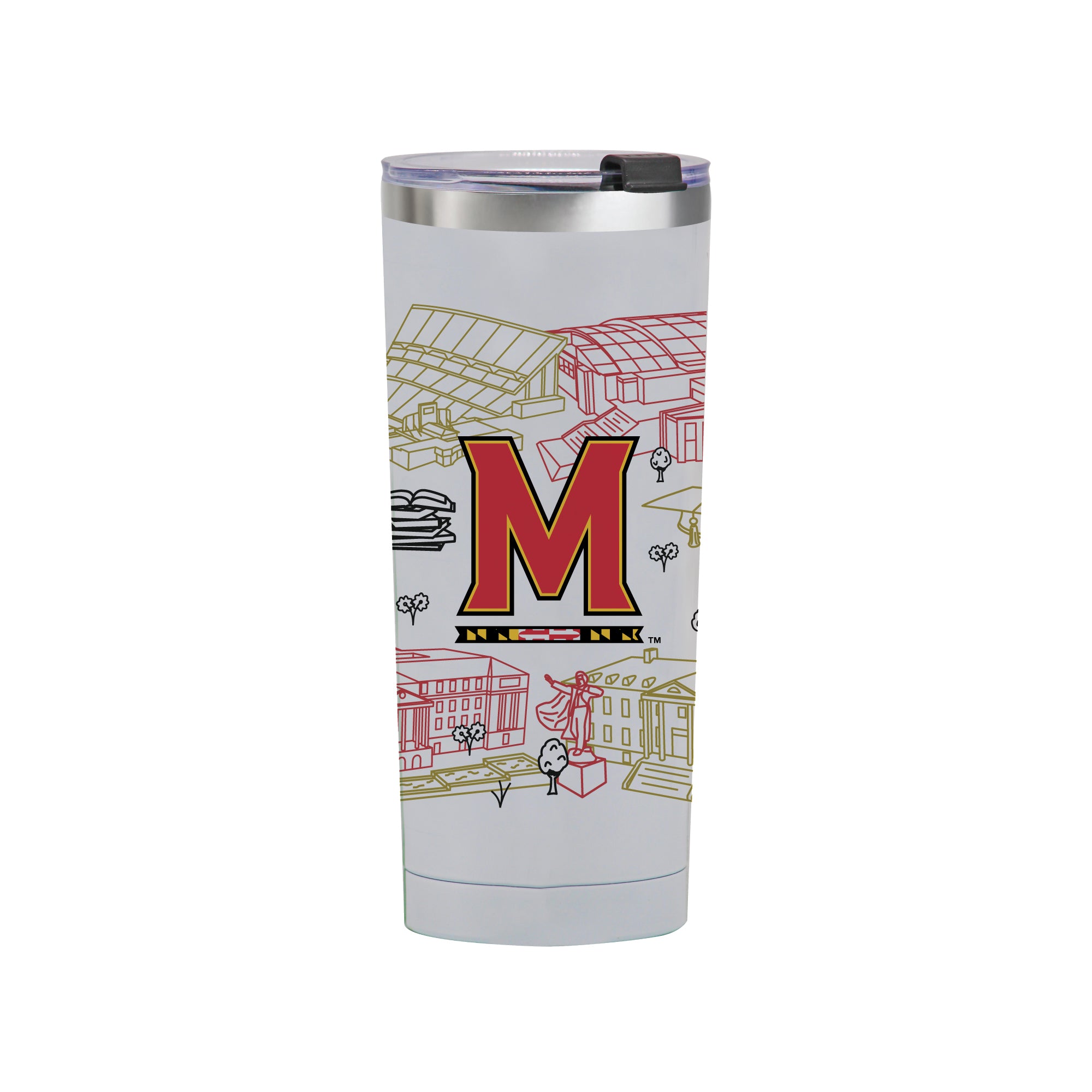 Maryland Terrapins 24oz Campus Line Art Tumbler