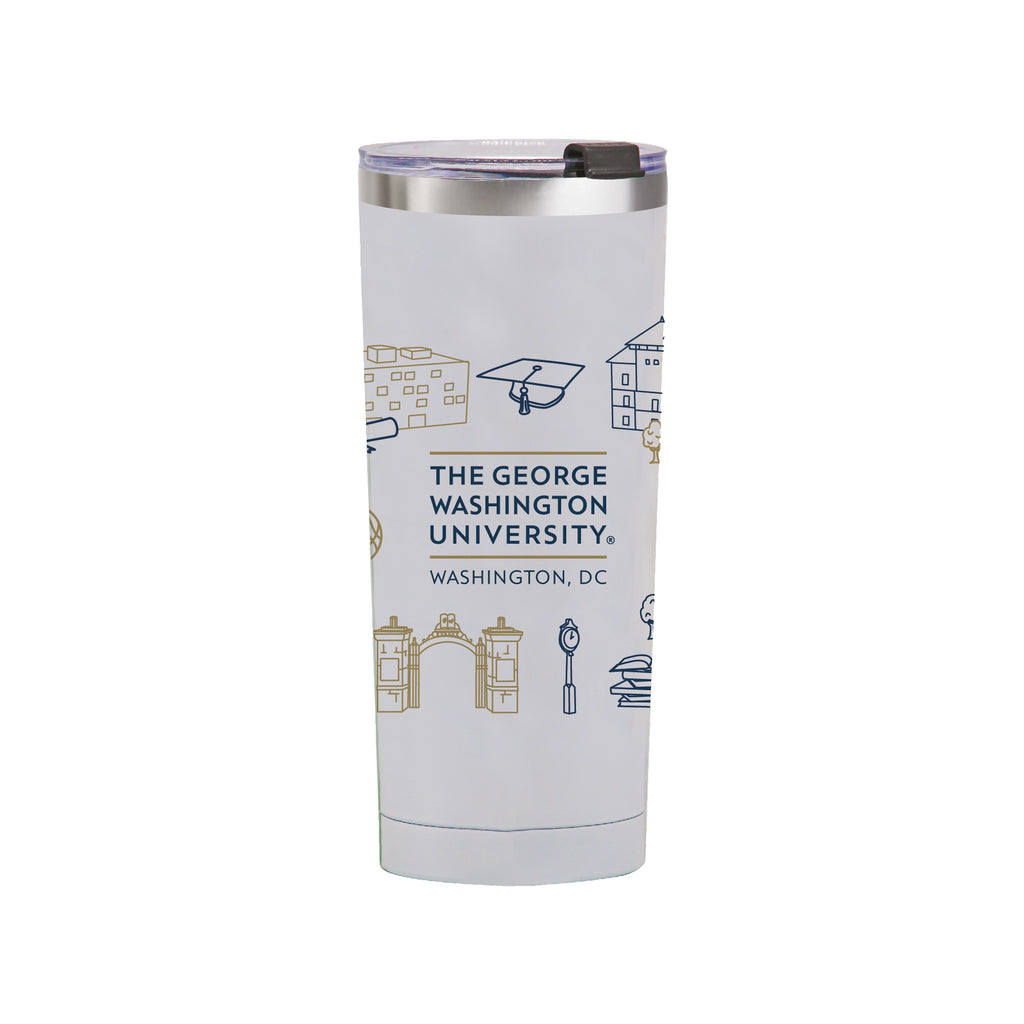 George Washington 24oz Campus Line Art Tumbler