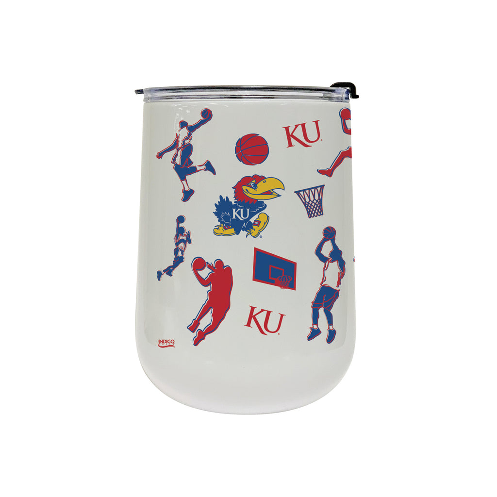 18oz Kansas Jayhawks Basketball Sketch Stainless Tumbler