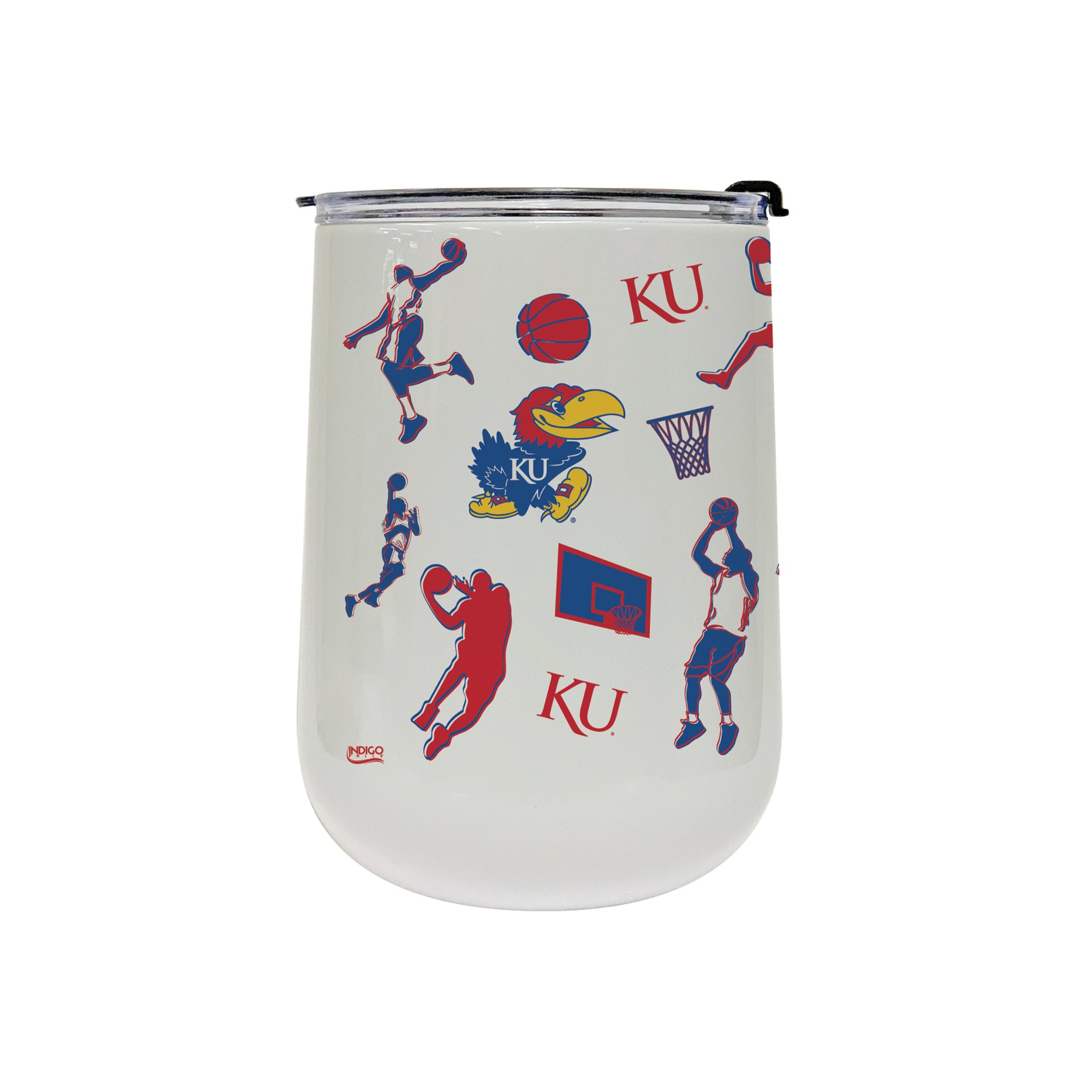18oz Kansas Jayhawks Basketball Sketch Stainless Tumbler