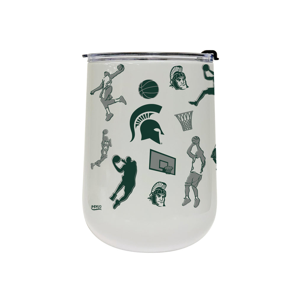 18oz Michigan State Spartans Basketball Sketch Stainless Tumbler