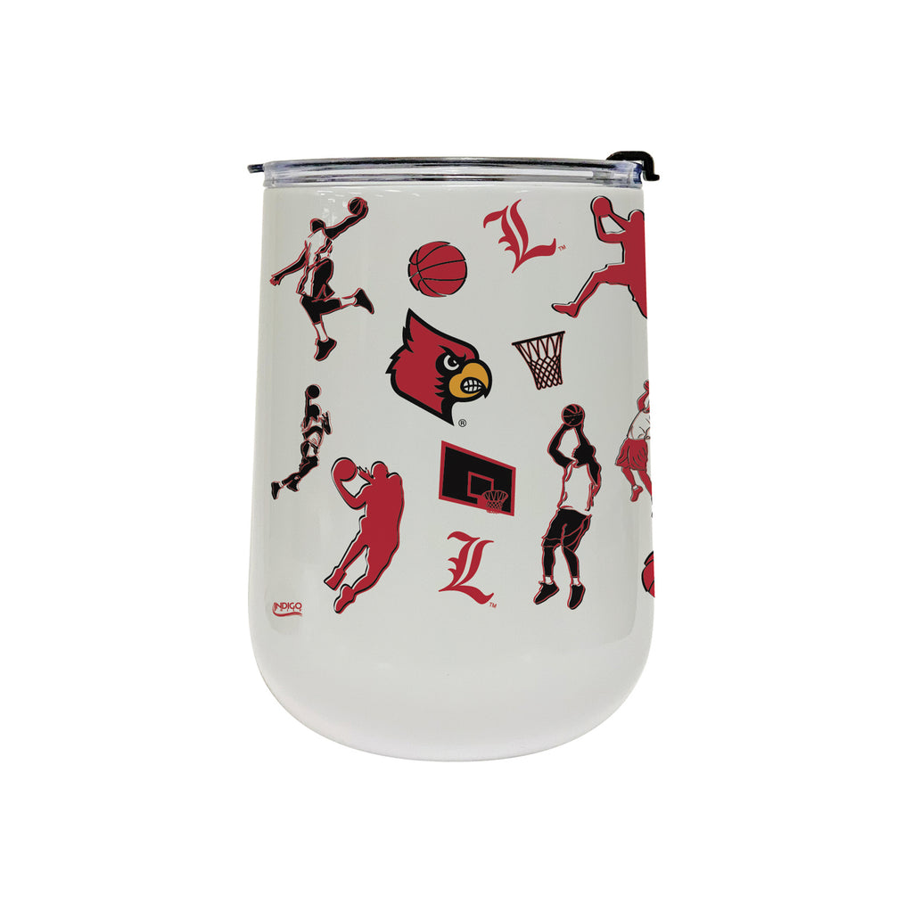 18oz Louisville Cardinals Basketball Sketch Stainless Tumbler