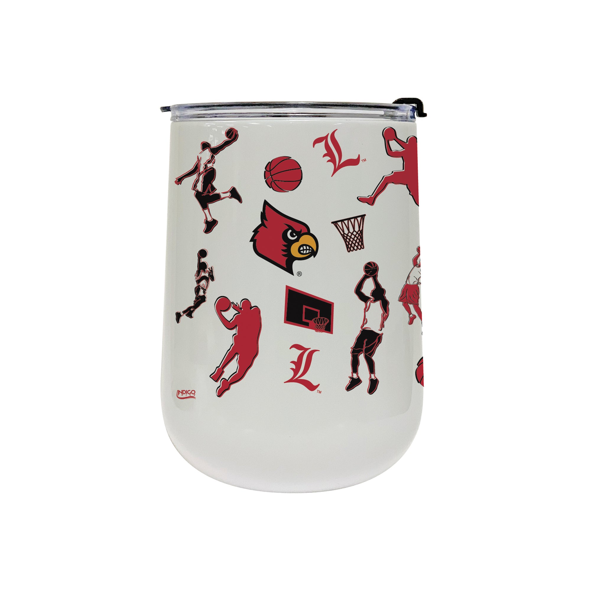 18oz Louisville Cardinals Basketball Sketch Stainless Tumbler