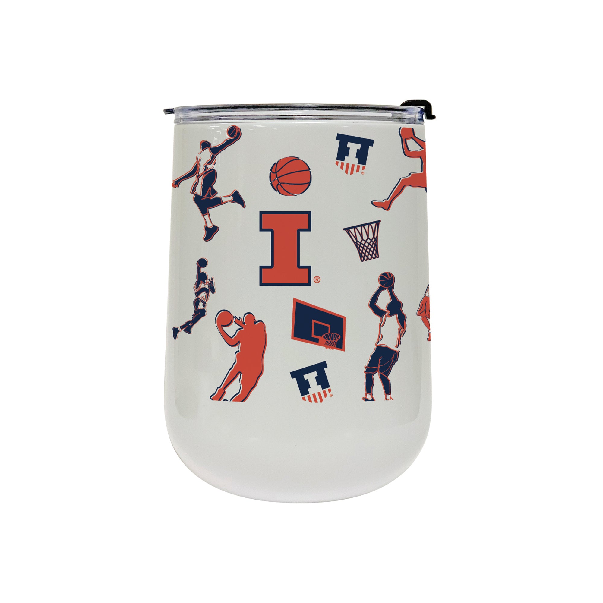 18oz Illinois Fighting Illini Basketball Sketch Stainless Tumbler