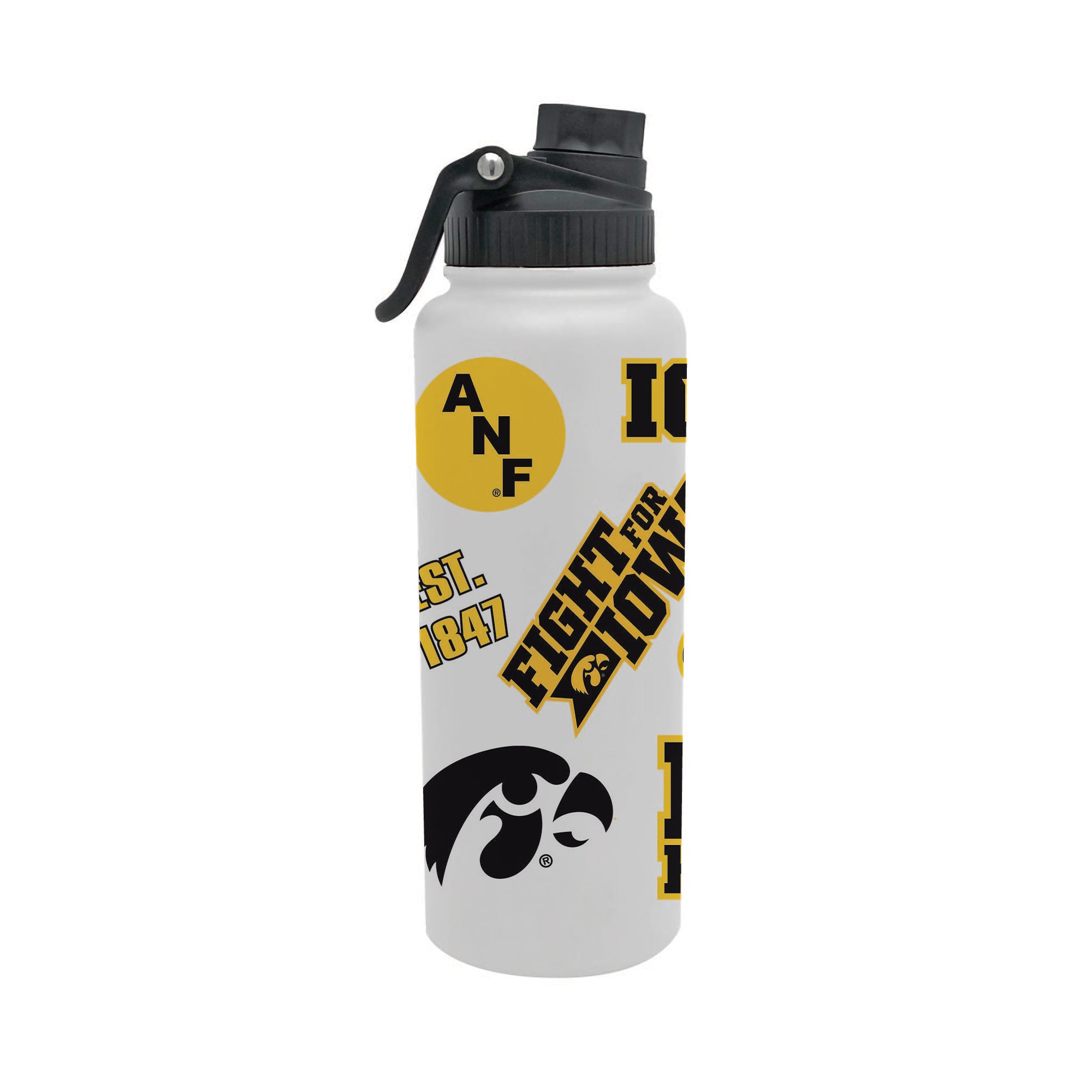Iowa Hawkeyes 34oz Stainless Steel Medley Aqua Bottle
