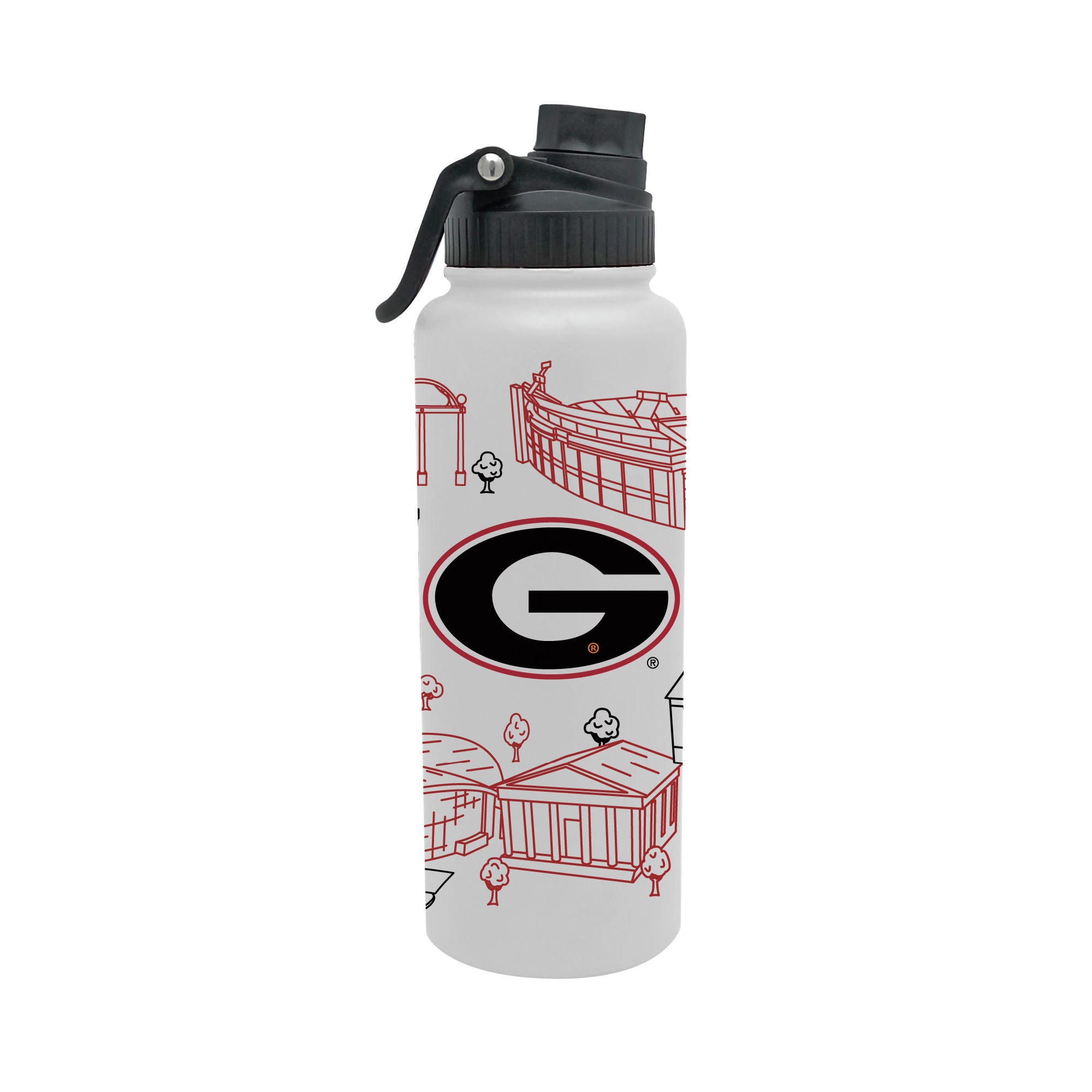 Georgia Bulldogs 34oz Campus Line Art Aqua Bottle