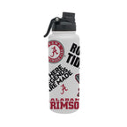 Alabama Crimson Tide 34oz Stainless Steel Medley Aqua Bottle