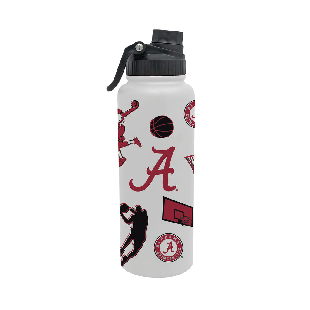34oz Alabama Crimson Tide Basketball Sketch Aqua Bottle
