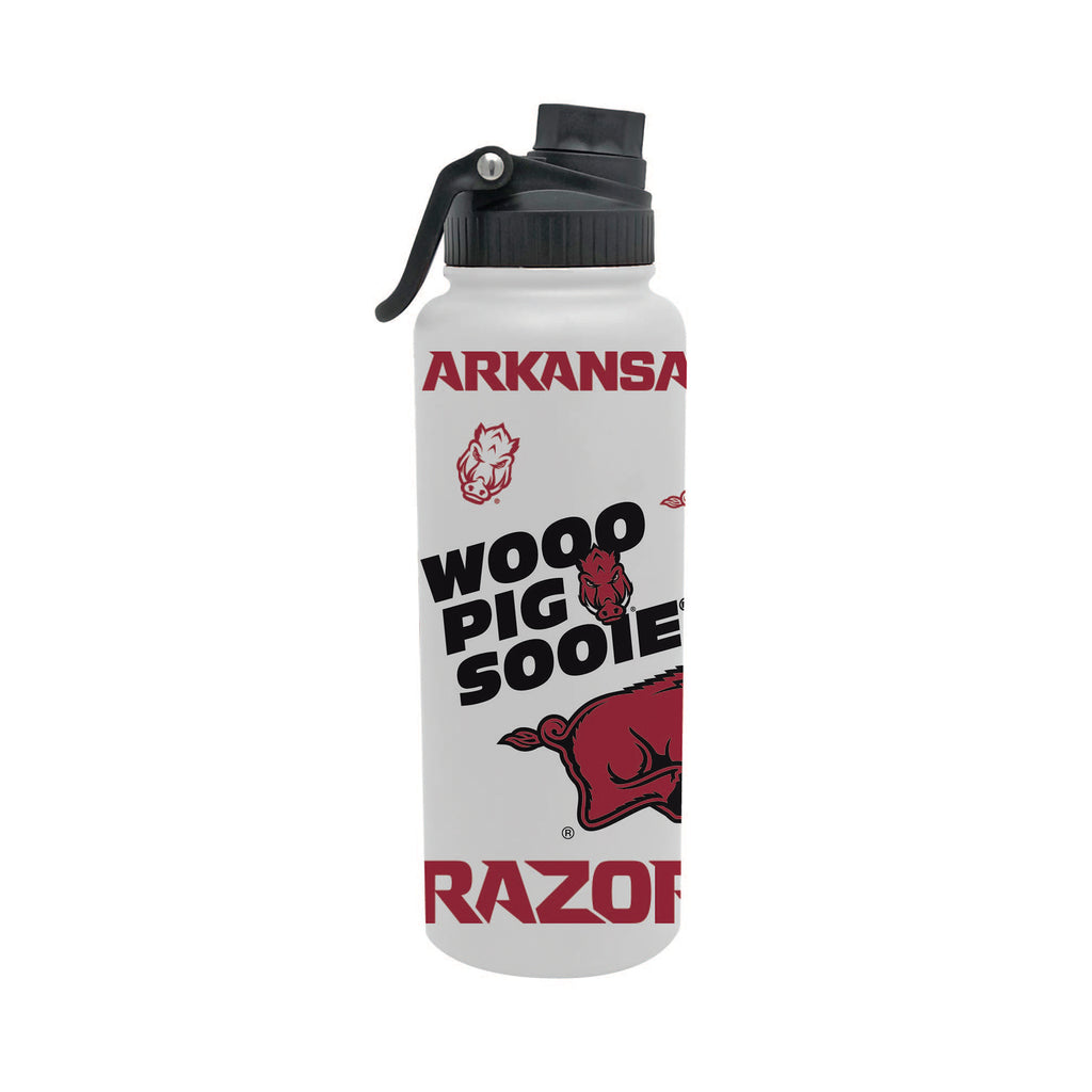 Arkansas Razorbacks 34oz Stainless Steel Medley Aqua Bottle
