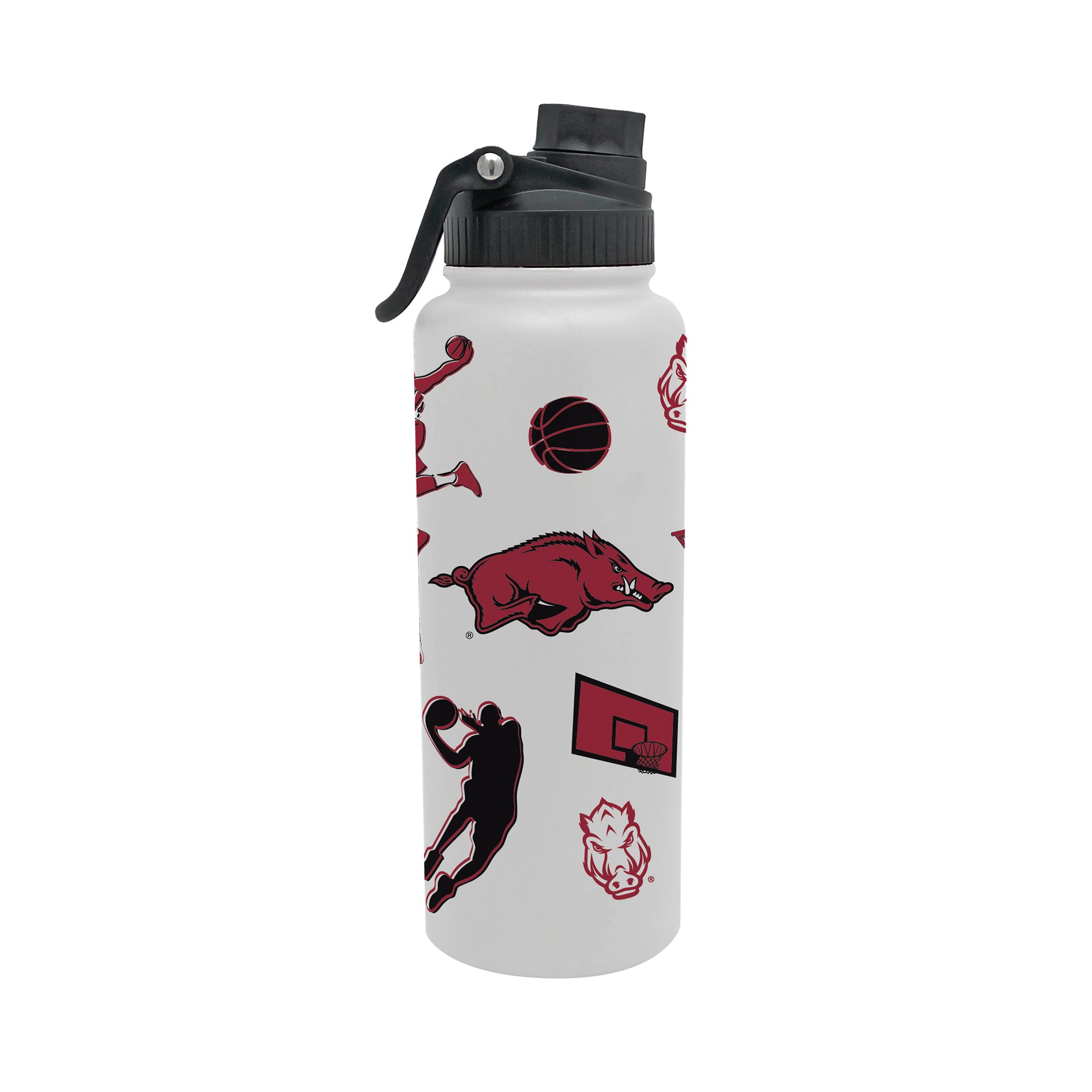 34oz Arkansas Razorbacks Basketball Sketch Aqua Bottle