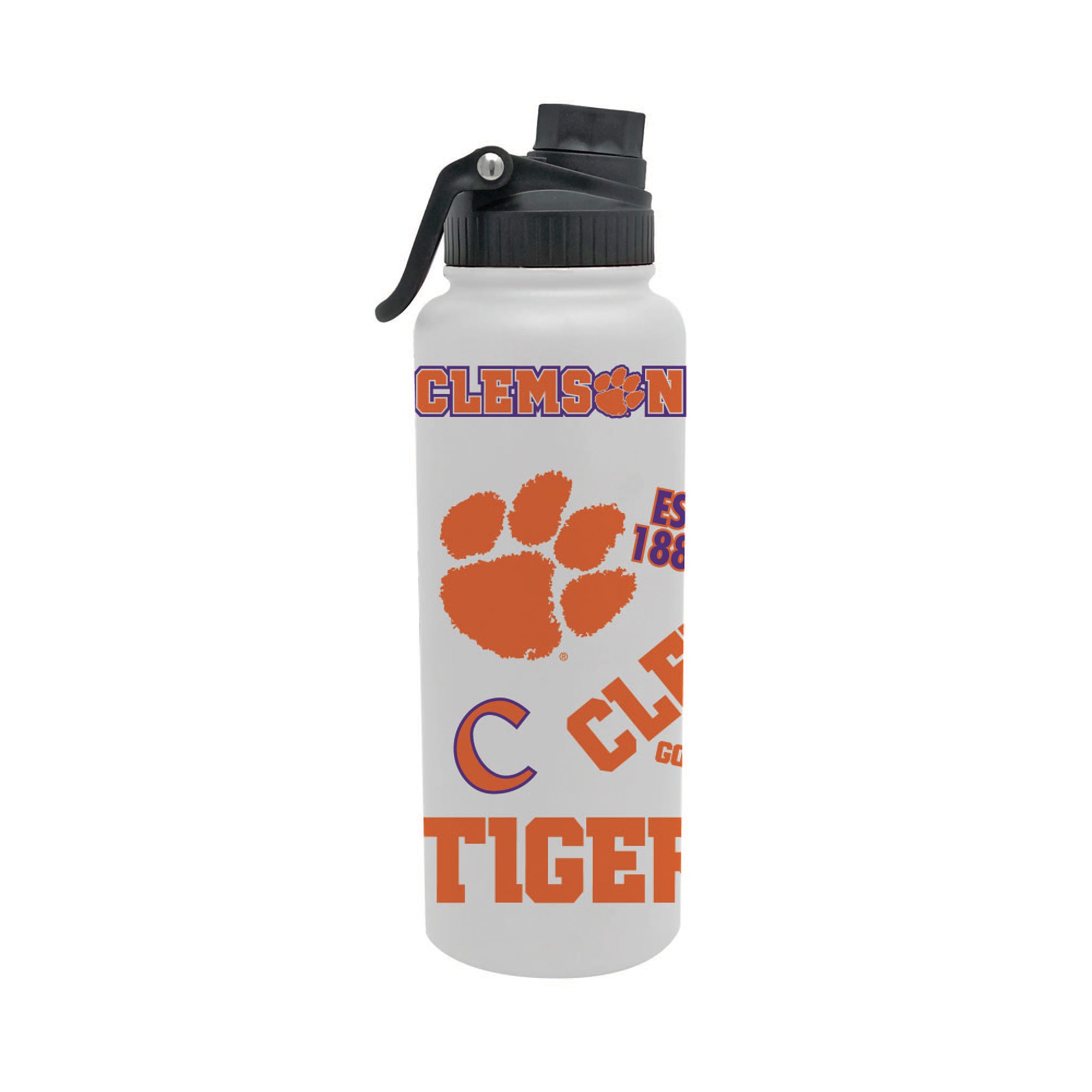 Clemson Tigers 34oz Stainless Steel Medley Aqua Bottle