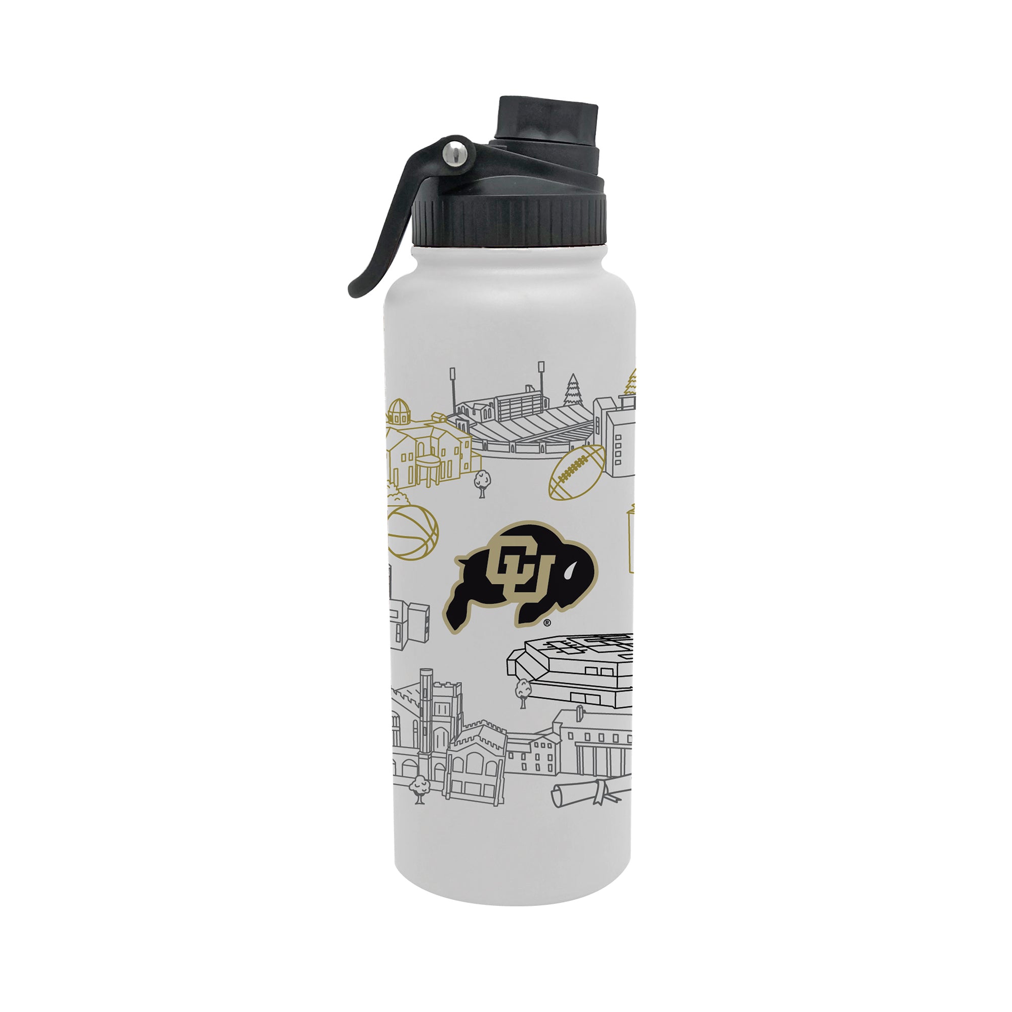 Colorado Buffaloes 34oz Campus Line Art Aqua Bottle
