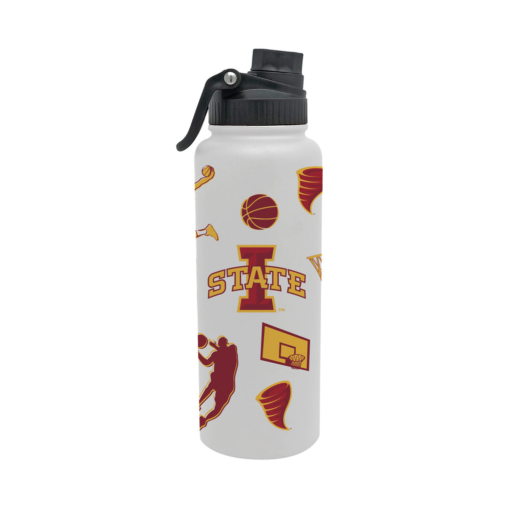 34oz Iowa State Cyclones Basketball Sketch Aqua Bottle