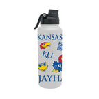 Kansas Jayhawks 34oz Stainless Steel Medley Aqua Bottle