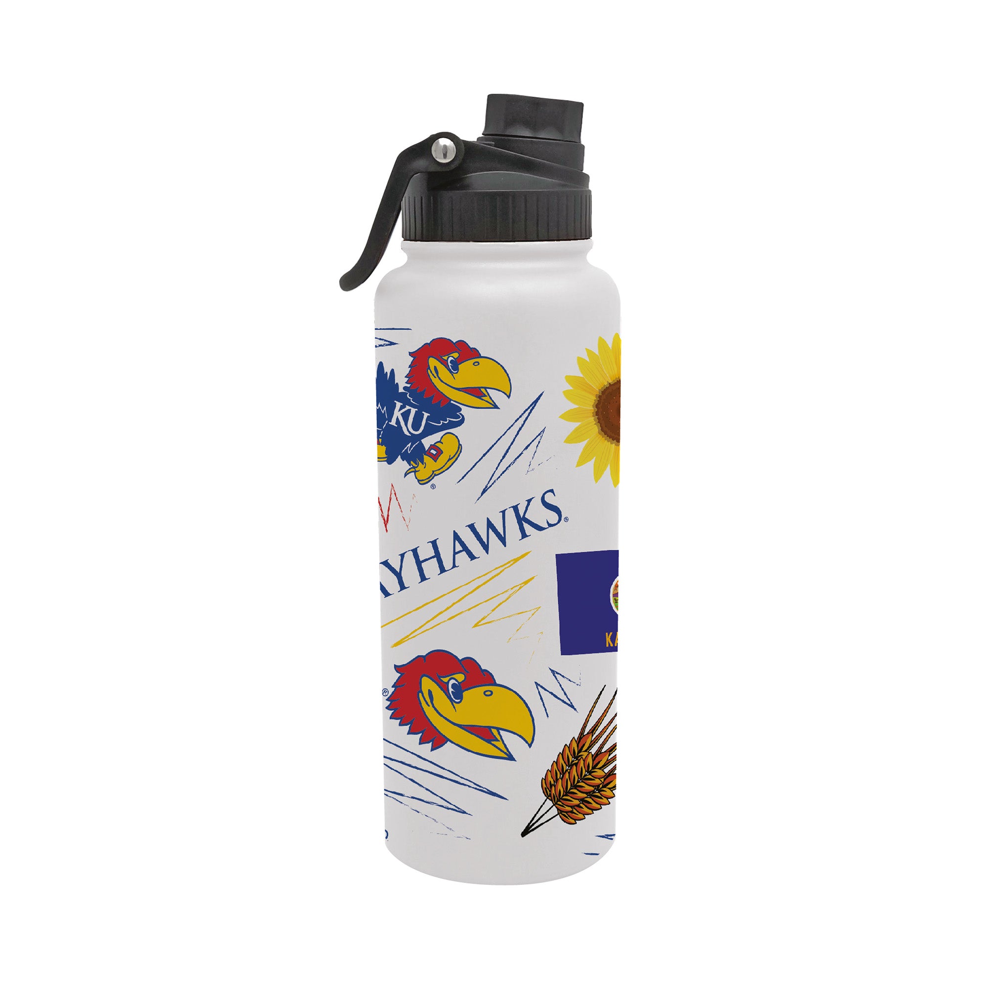 34oz Kansas Jayhawks Local Aqua Bottle