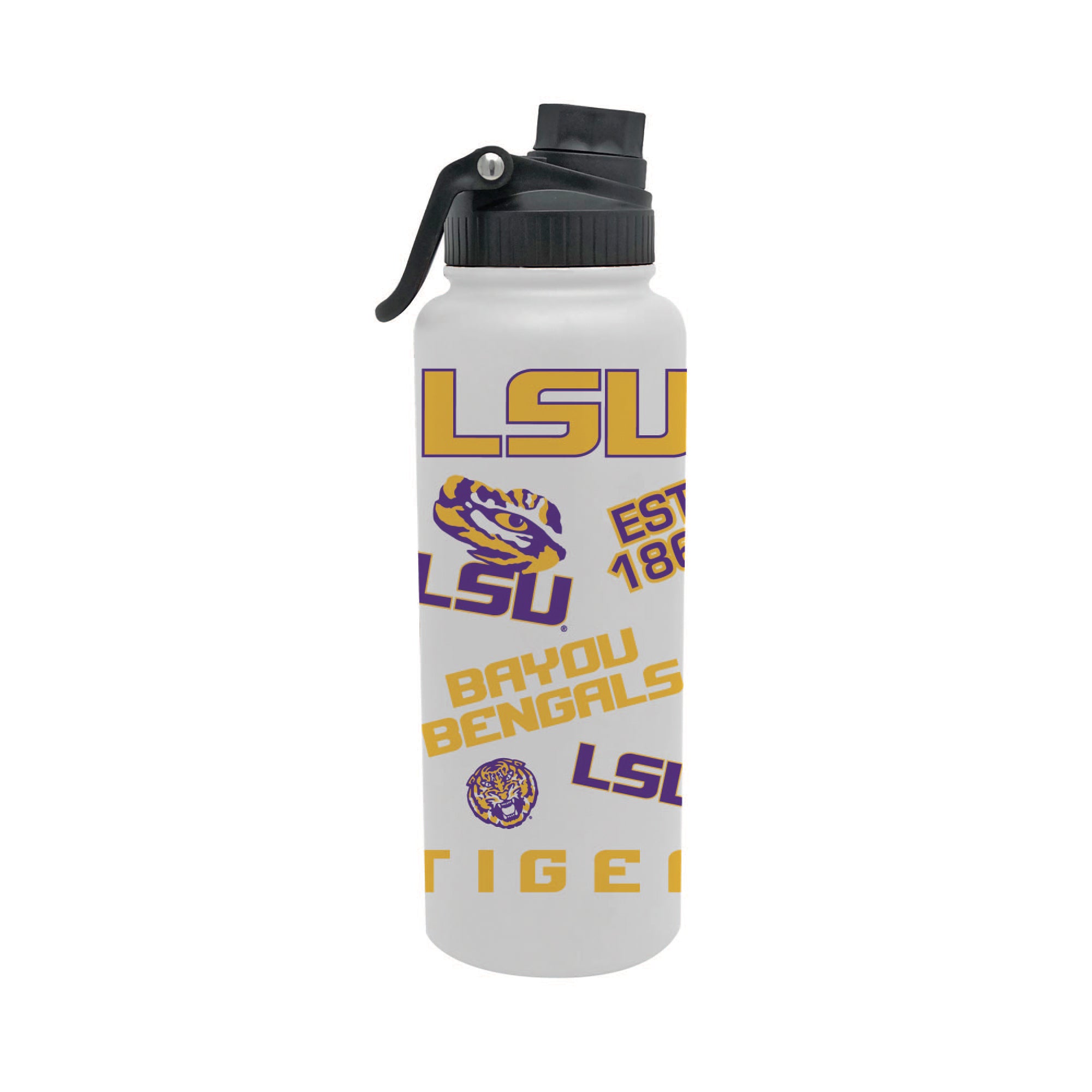 LSU Tigers 34oz Stainless Steel Medley Aqua Bottle