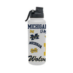 Michigan Wolverines 34oz Stainless Steel Medley Aqua Bottle
