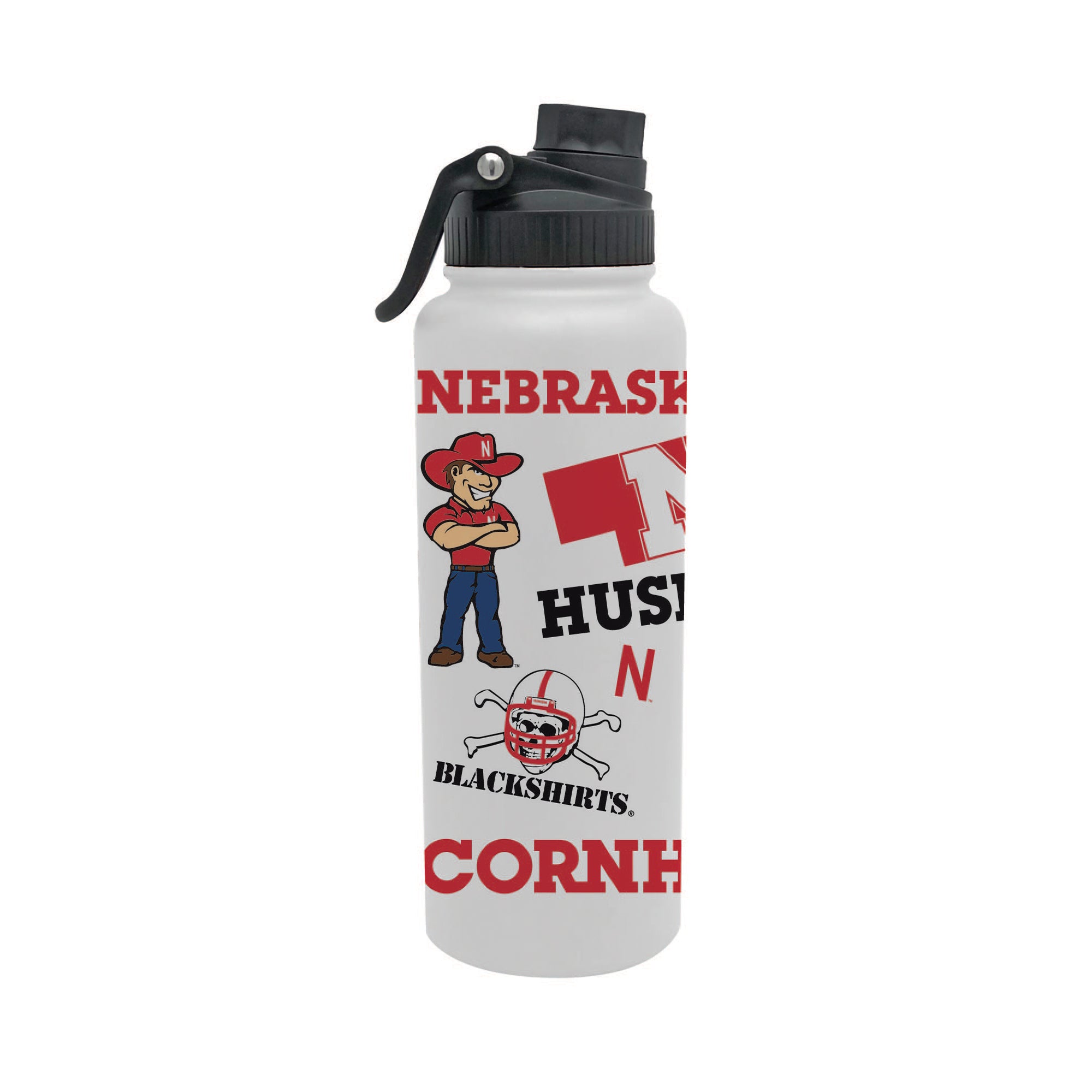 Nebraska Cornhuskers 34oz Stainless Steel Medley Aqua Bottle
