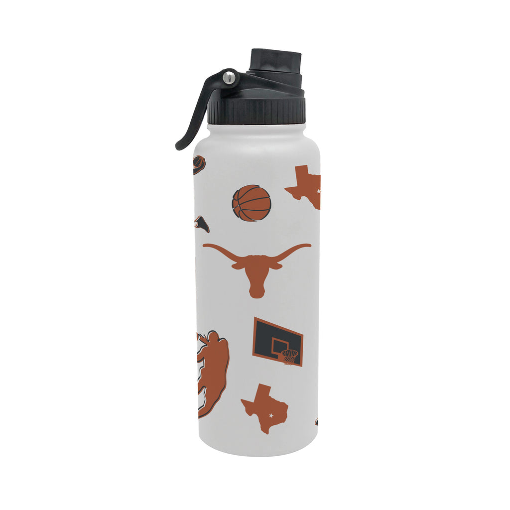 34oz Texas Longhorns Basketball Sketch Aqua Bottle