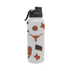 34oz Texas Longhorns Basketball Sketch Aqua Bottle