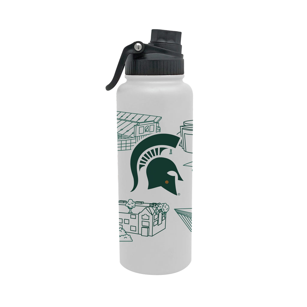 Michigan State Spartans 34oz Campus Line Art Aqua Bottle