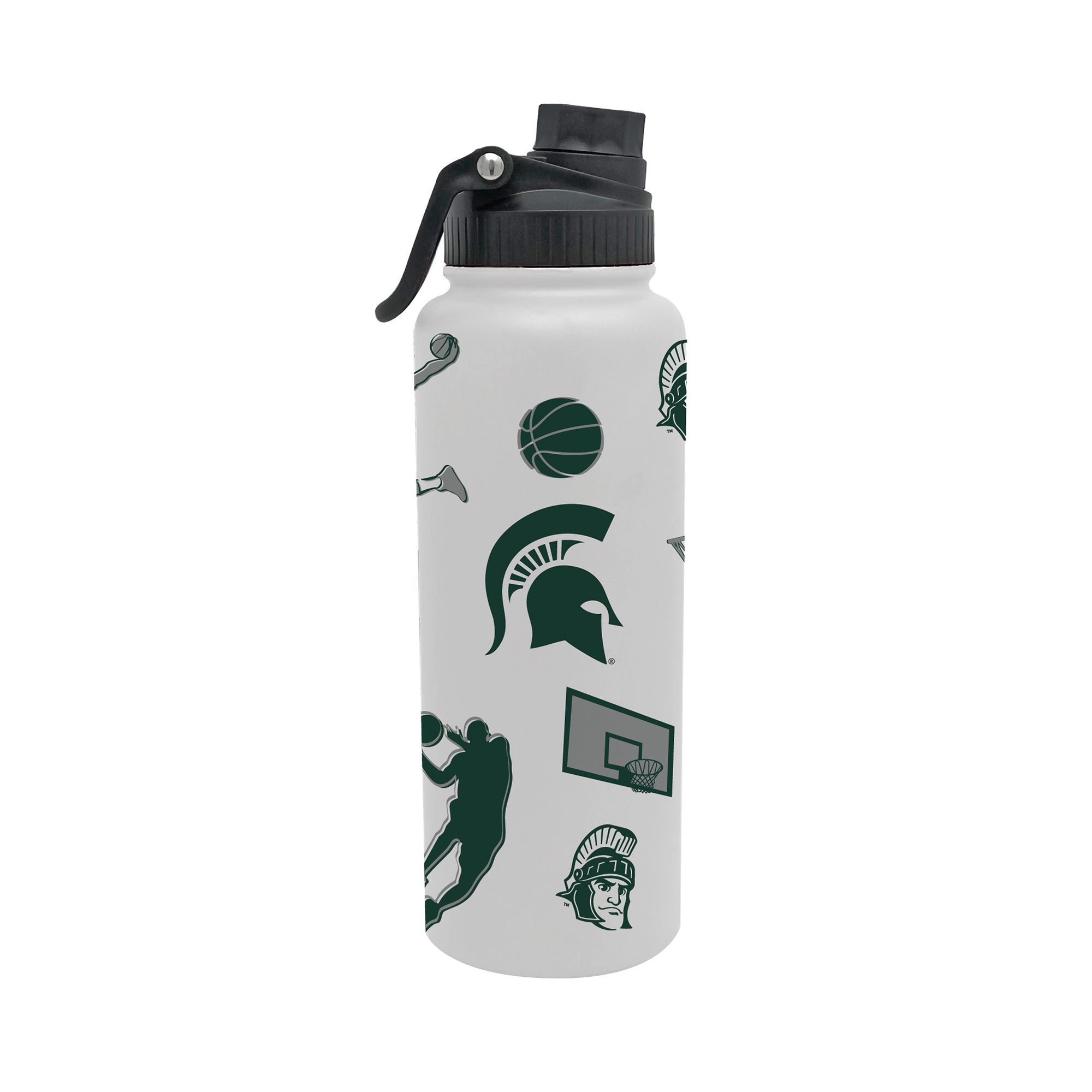 34oz Michigan State Spartans Basketball Sketch Aqua Bottle