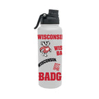 Wisconsin Badgers 34oz Stainless Steel Medley Aqua Bottle