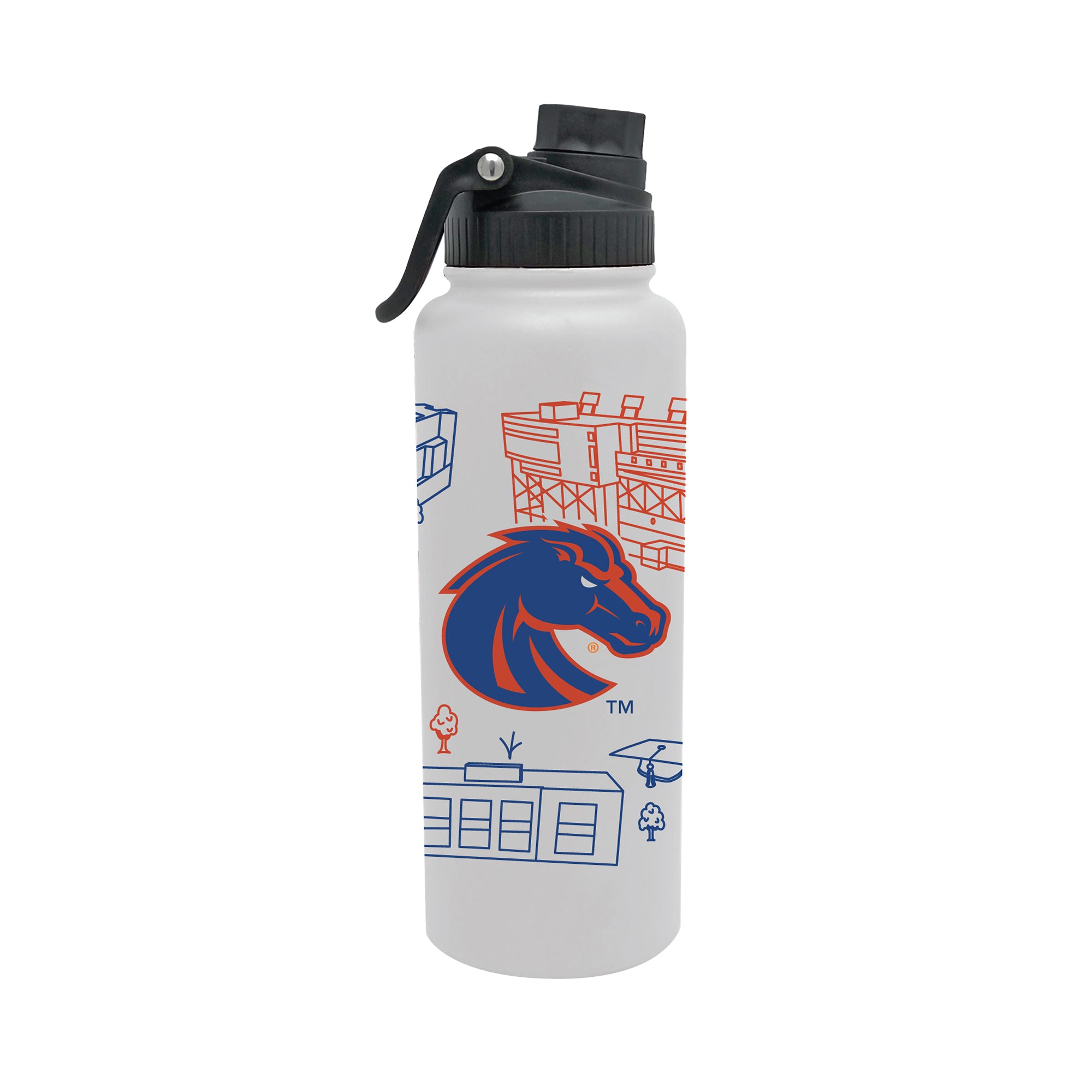 Boise State Broncos 34oz Campus Line Art Aqua Bottle