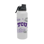 TCU Horned Frogs 34oz Campus Line Art Aqua Bottle
