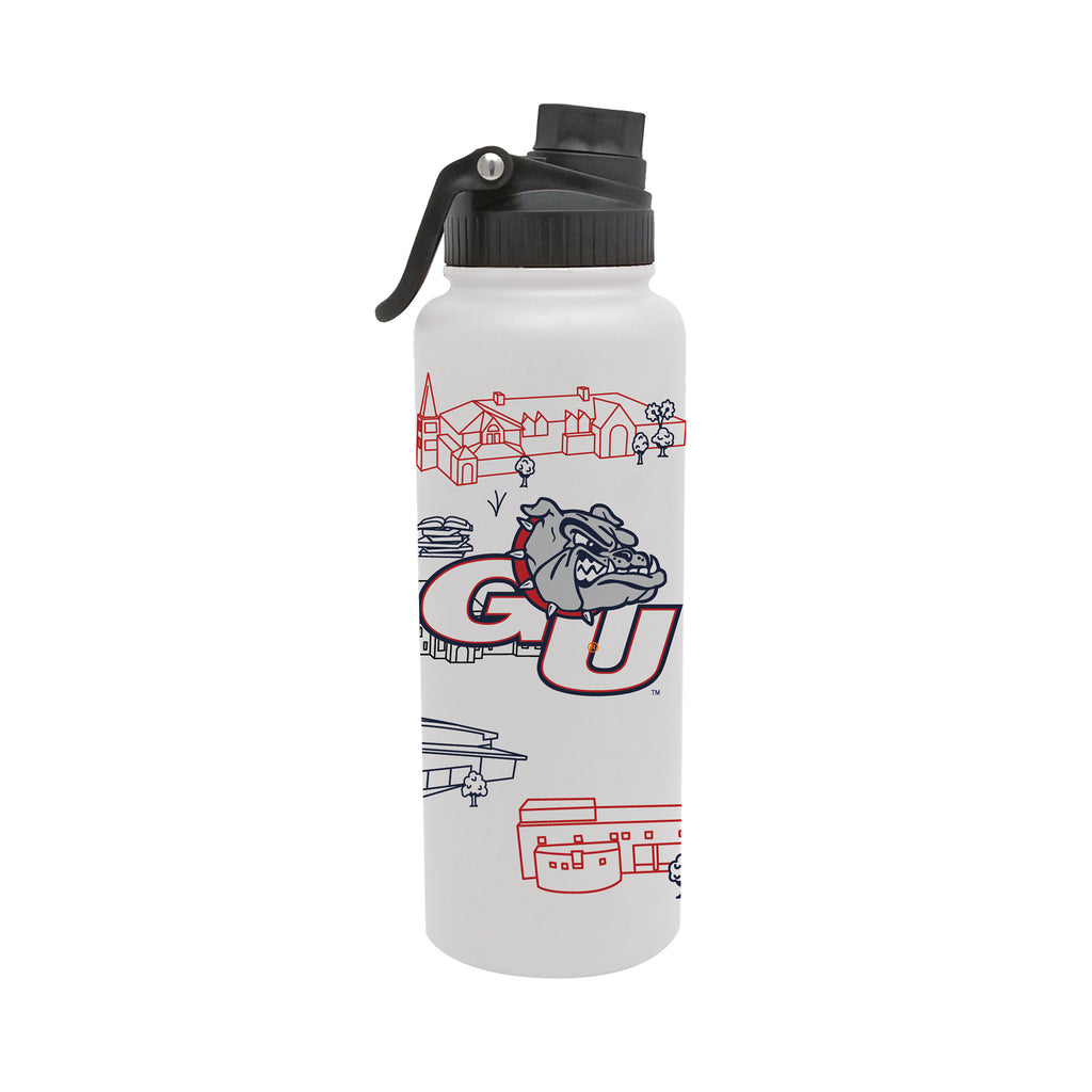 Gonzaga Bulldogs 34oz Campus Line Art Aqua Bottle