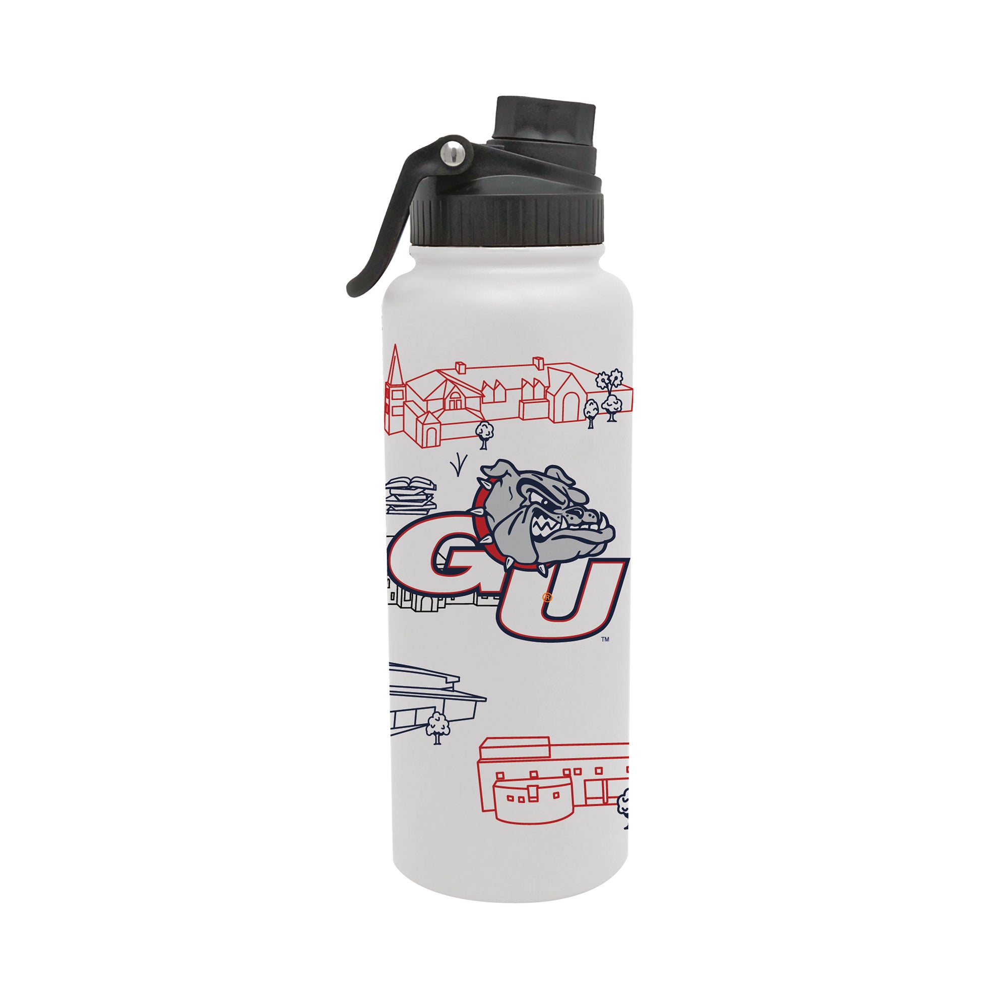 Gonzaga Bulldogs 34oz Campus Line Art Aqua Bottle