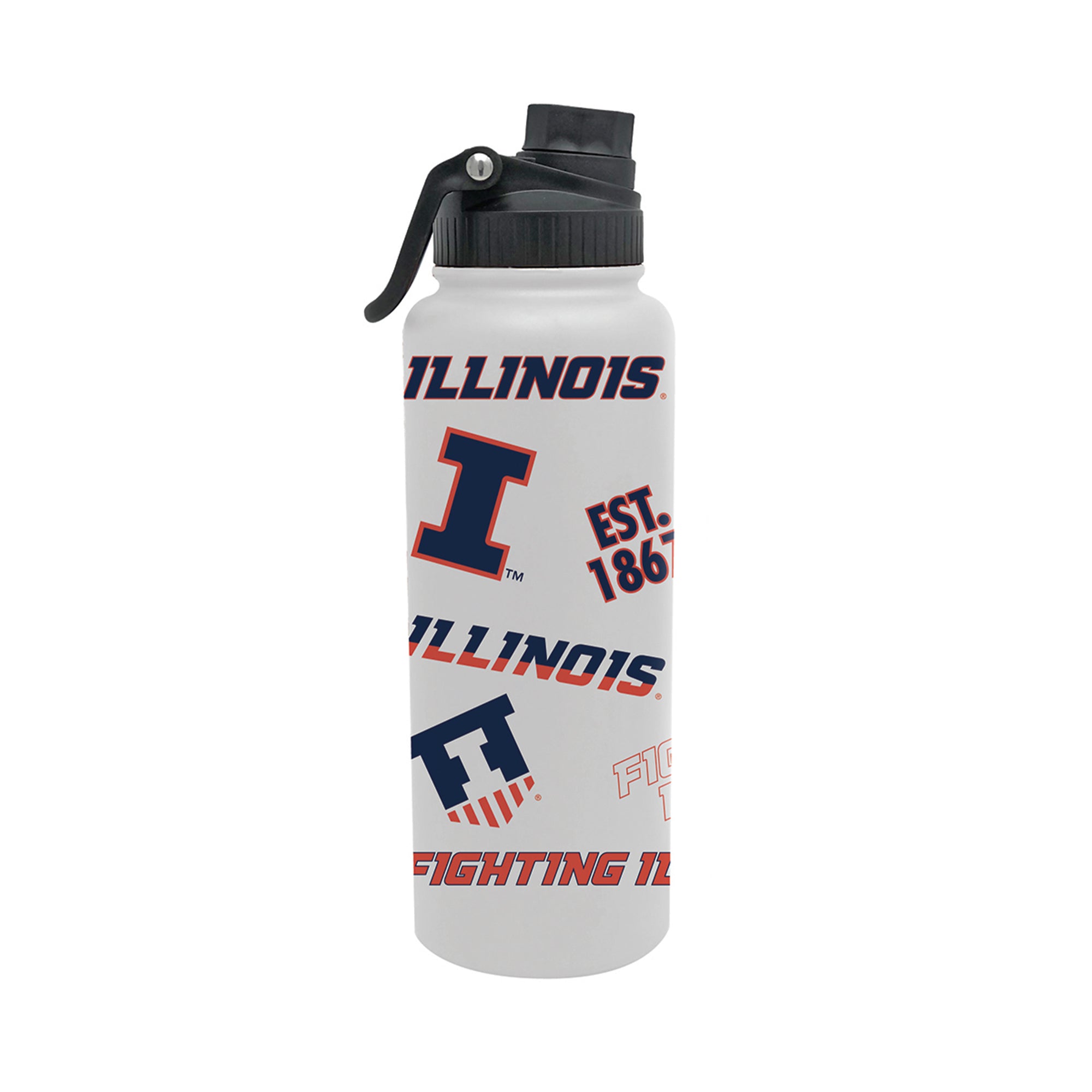 Illinois Fighting Illini 34oz Stainless Steel Medley Aqua Bottle