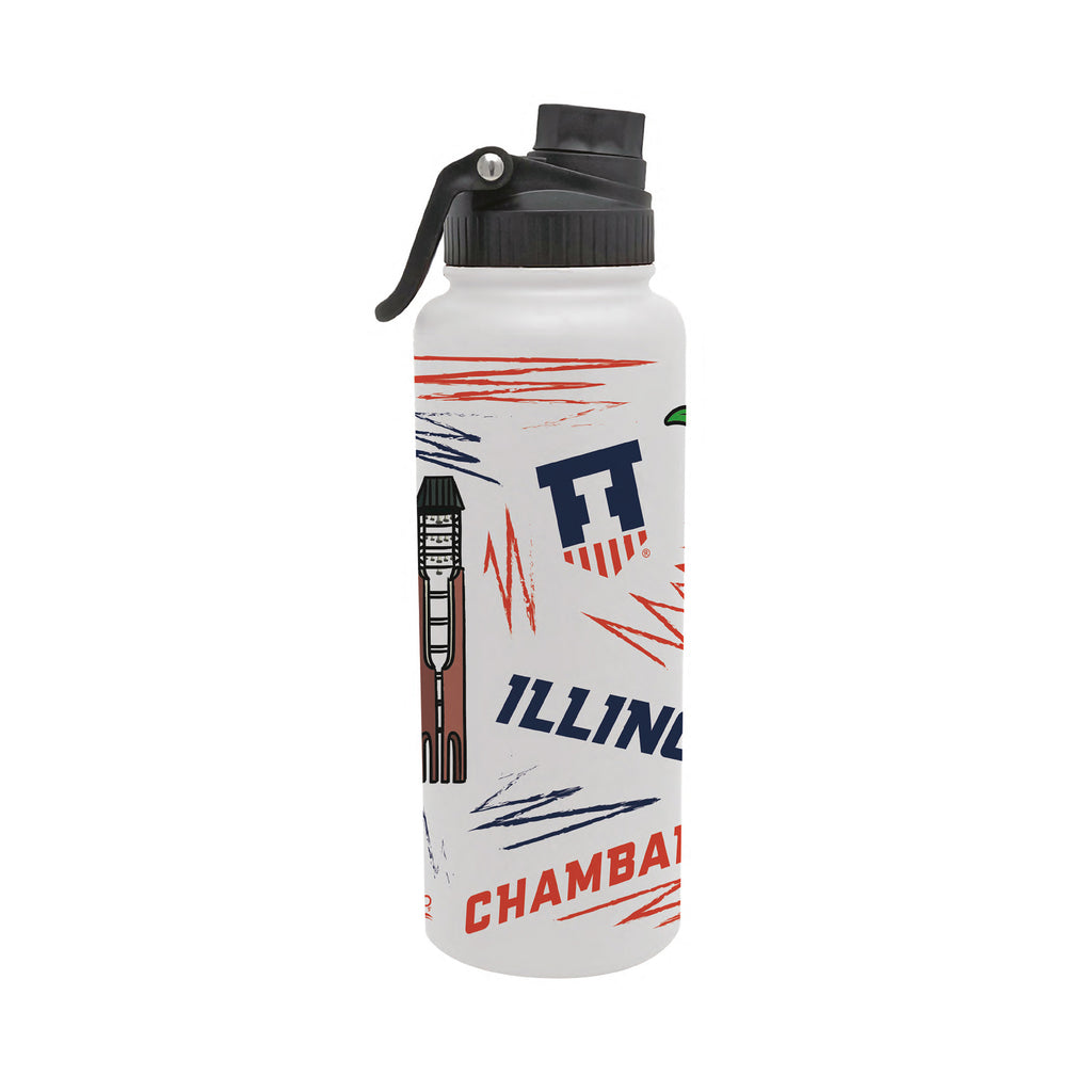 34oz Illinois Fighting Illini Local Aqua Bottle