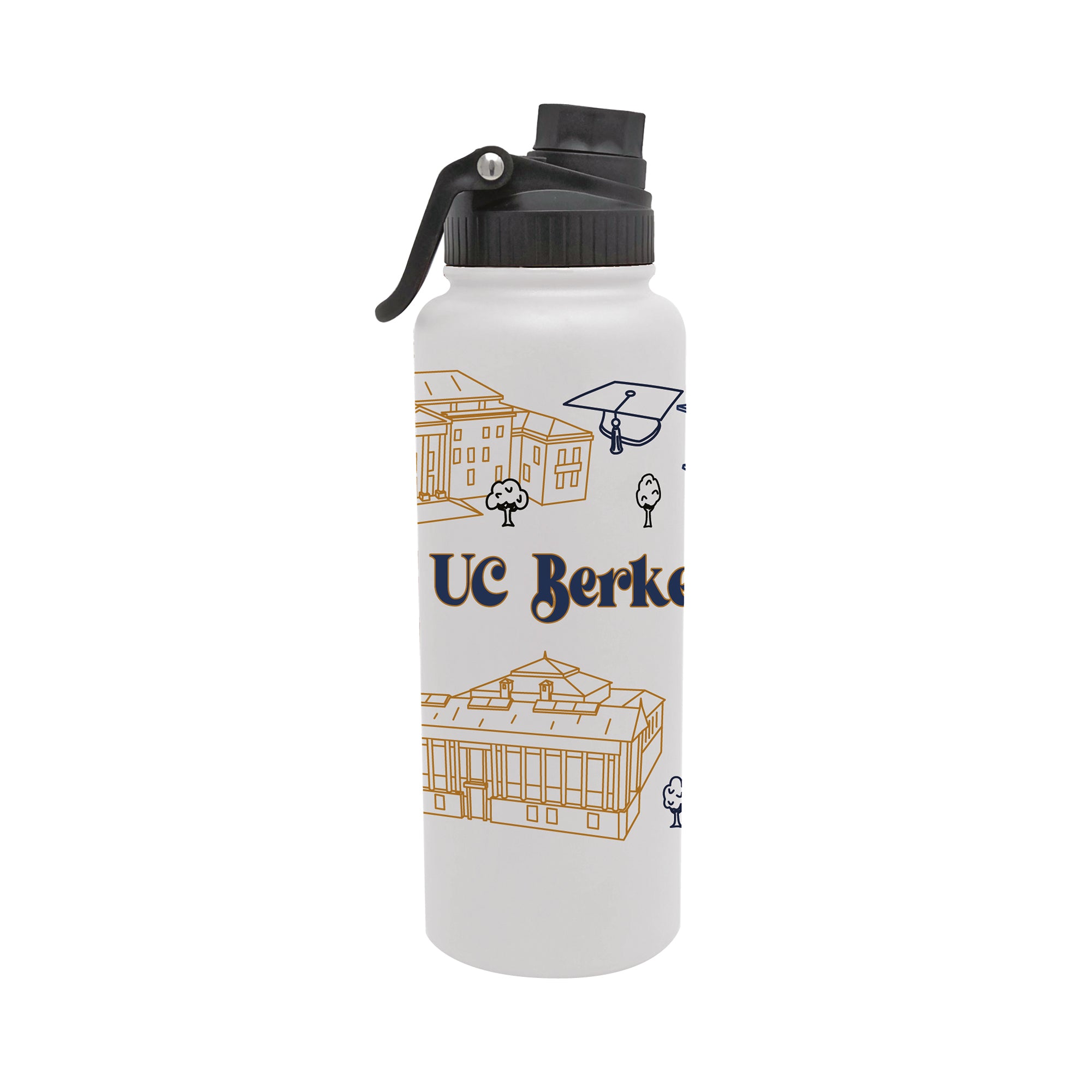 Cal Berkley 34oz Campus Line Art Aqua Bottle