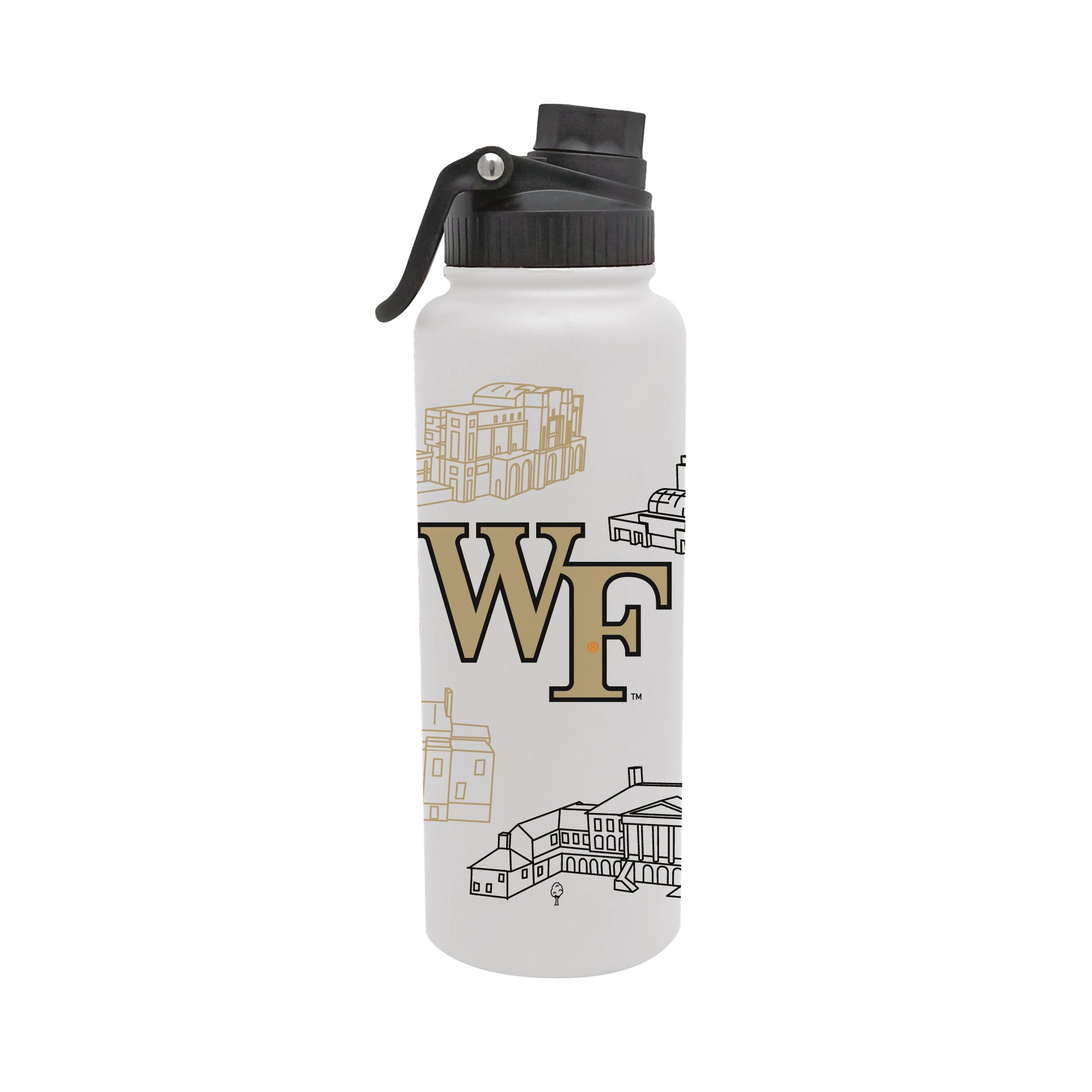 Wake Forest Demon Deacons 34oz Campus Line Art Aqua Bottle
